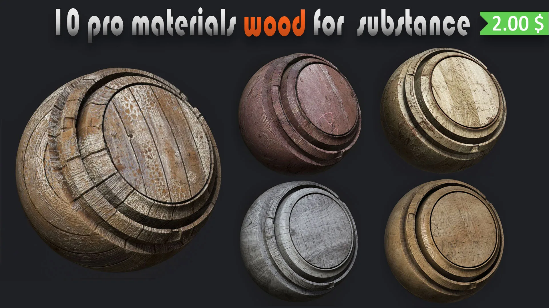 10 Pro Wood Material for Substance Painter