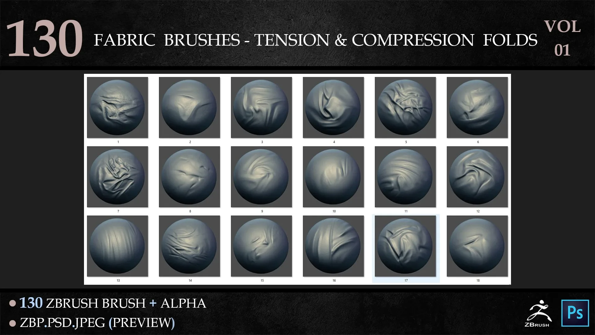 130 Fabric Brushes - Tension & Compression Folds