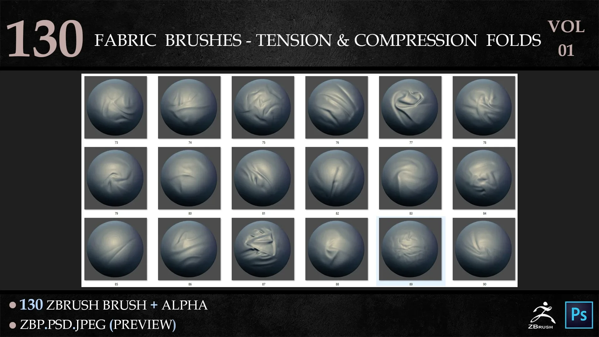 130 Fabric Brushes - Tension & Compression Folds