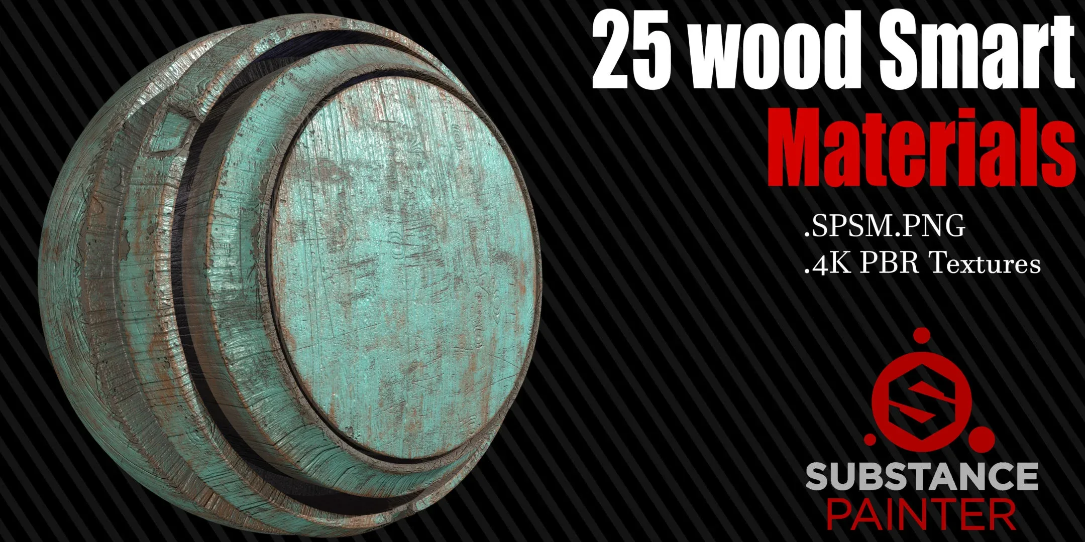 25 Wood Smart Materials + 4K PBR Textures