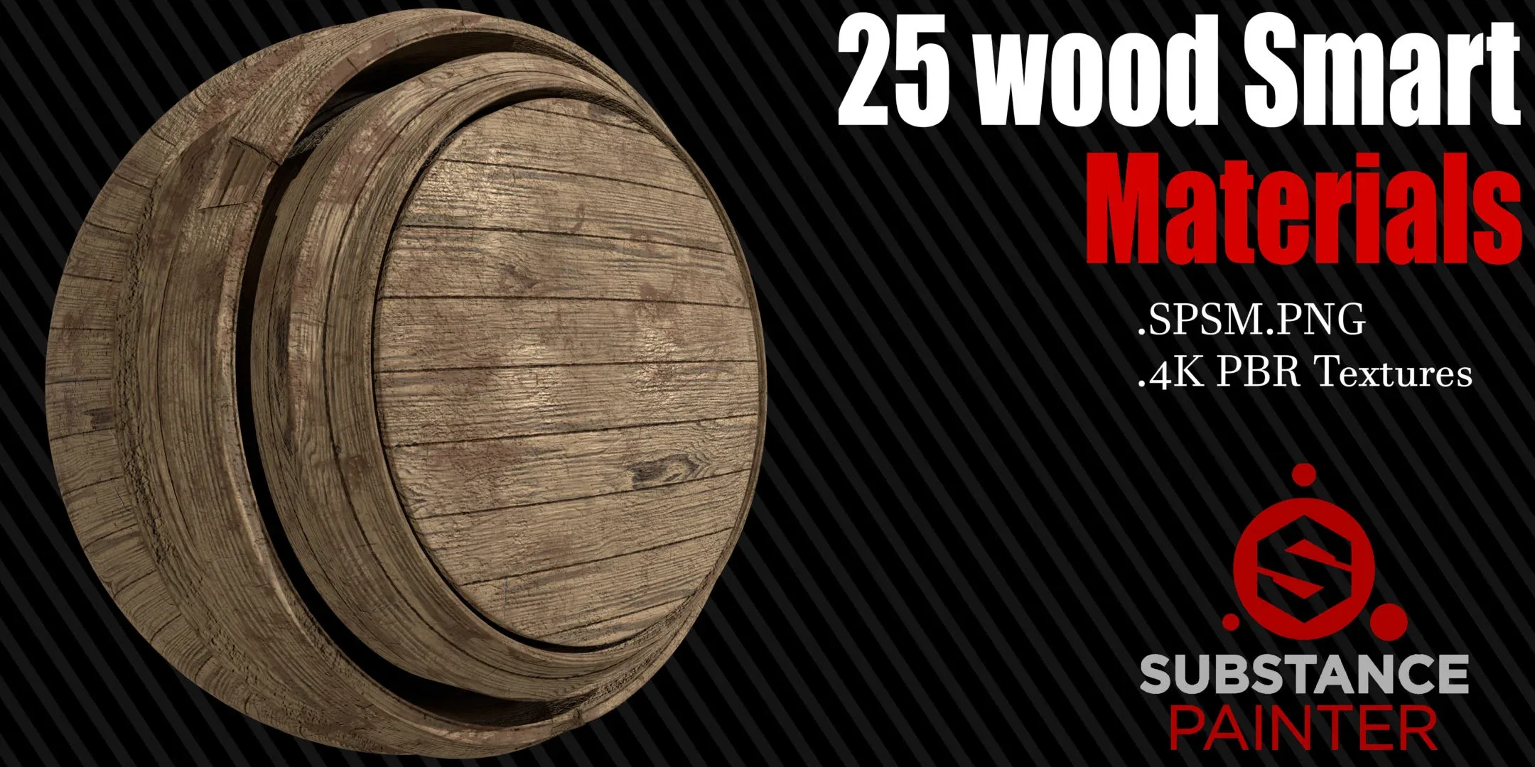 25 Wood Smart Materials + 4K PBR Textures