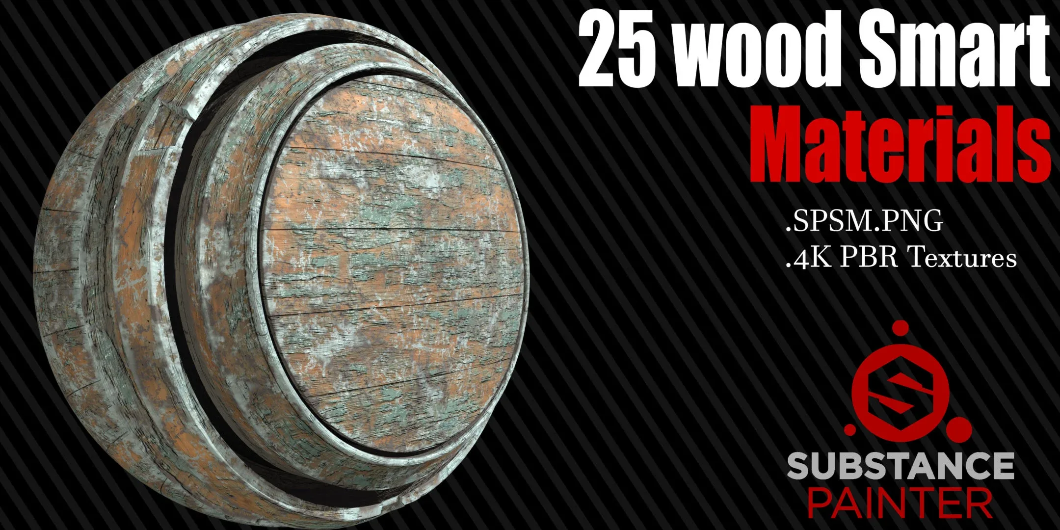 25 Wood Smart Materials + 4K PBR Textures