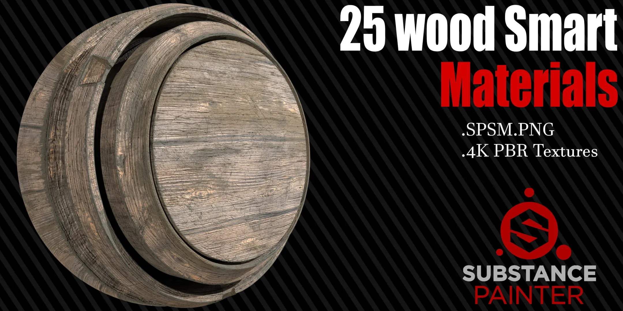 25 Wood Smart Materials + 4K PBR Textures