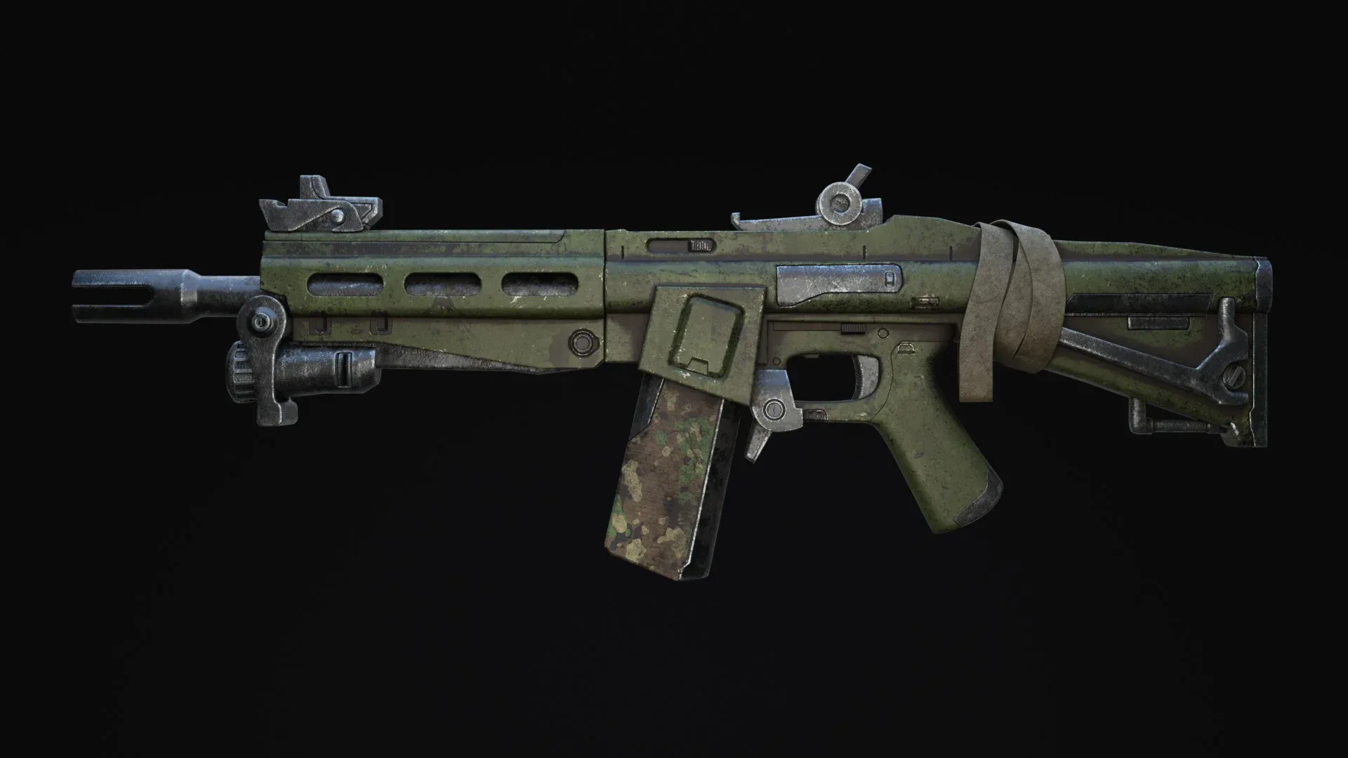 Assault Rifle Sci-Fi Post Apocalypse Game Ready