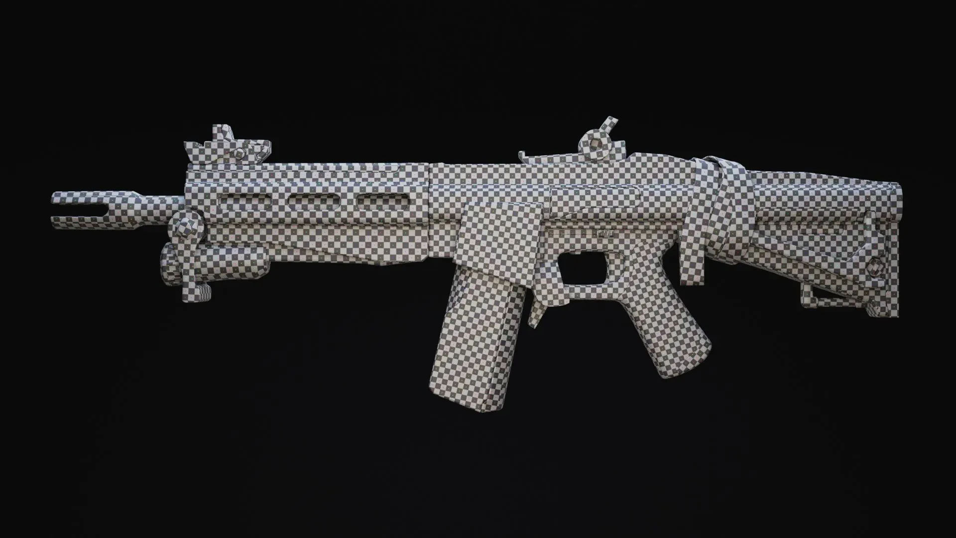 Assault Rifle Sci-Fi Post Apocalypse Game Ready