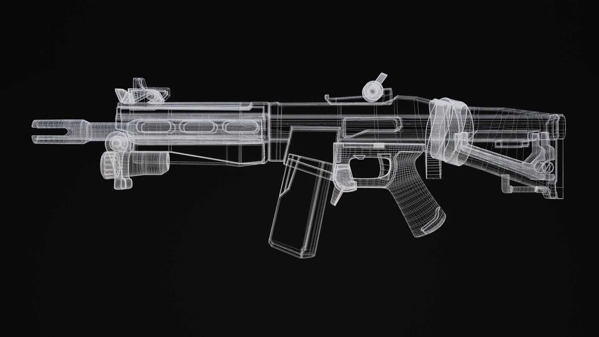 Assault Rifle Sci-Fi Post Apocalypse Game Ready