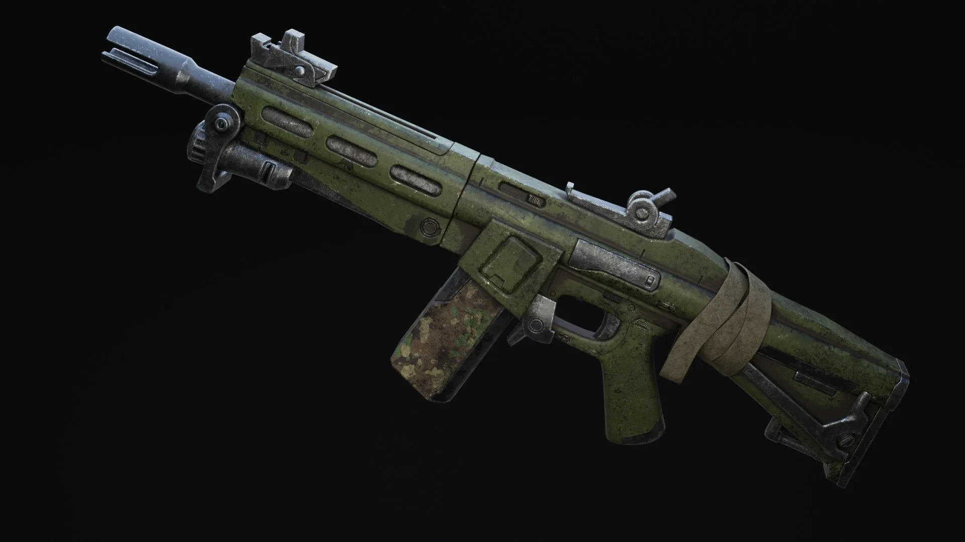 Assault Rifle Sci-Fi Post Apocalypse Game Ready