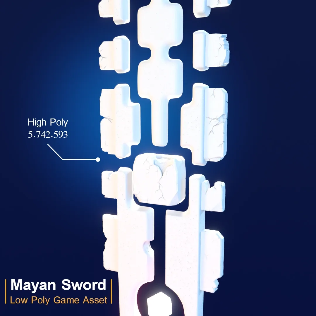 Free Low Poly Mayan Sword