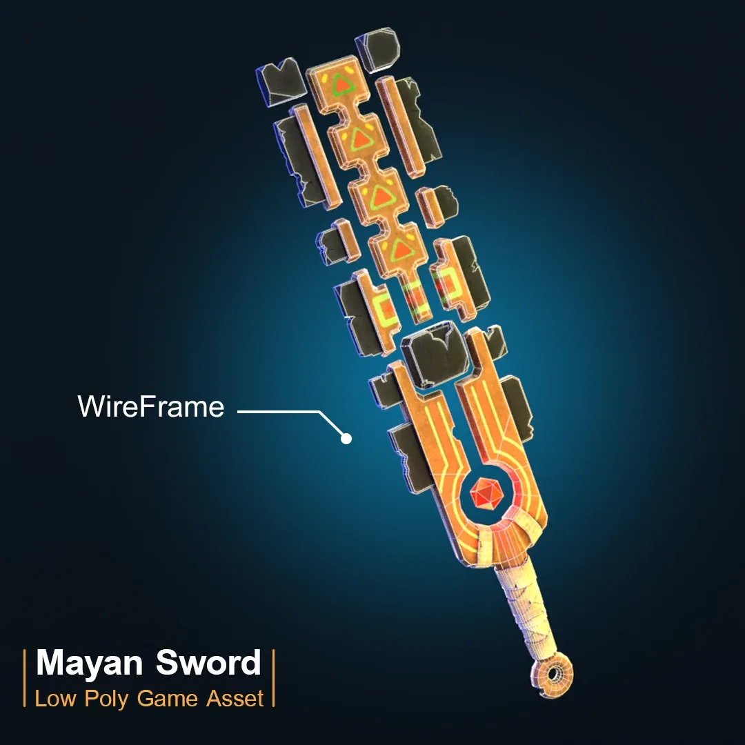 Free Low Poly Mayan Sword