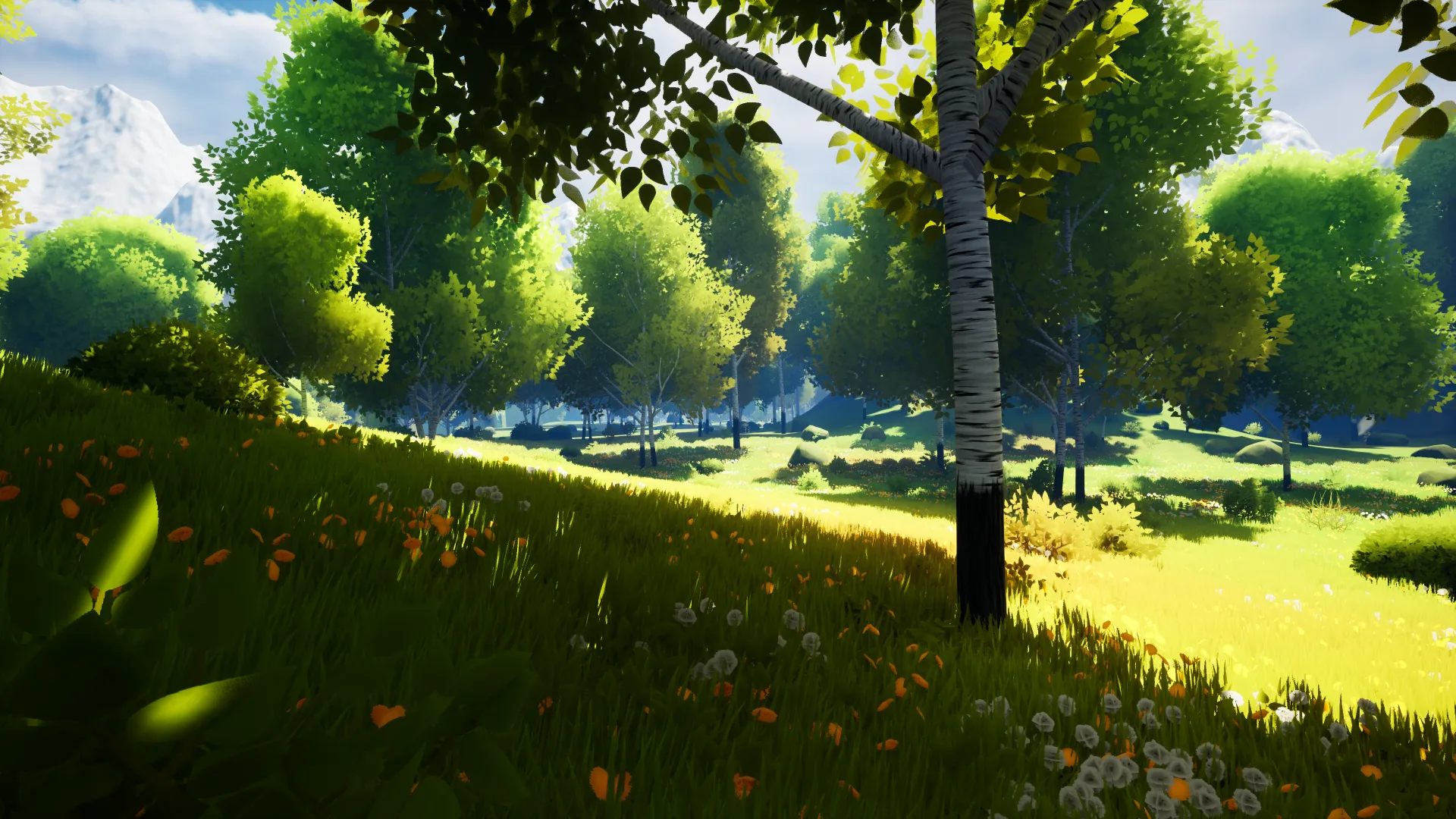 Stylized Birch Forest