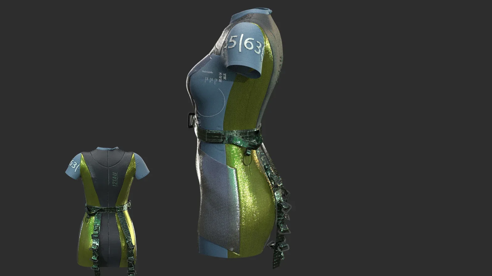 GENESIS 8 FEMALE: SPACE SCIFI DRESS | CLO3D| MD PROJECT: +OBJ +FBX