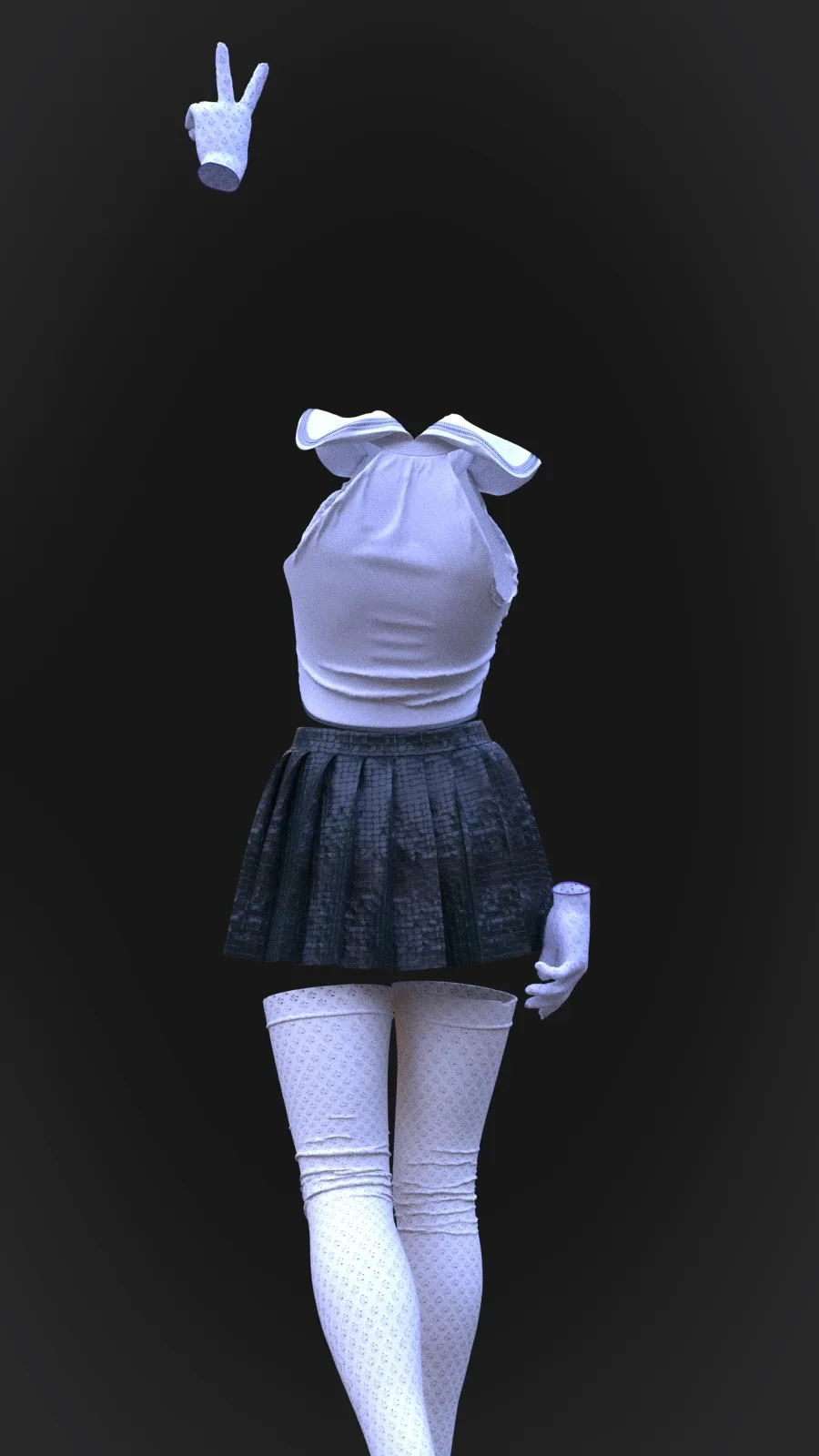 GENESIS 8 FEMALE: realistic STYLIZED JAPANESE SCHOOL SET AND GLOVES | CLO3D| MARVELOUS DESIGNER PROJECT +OBJ+FBX