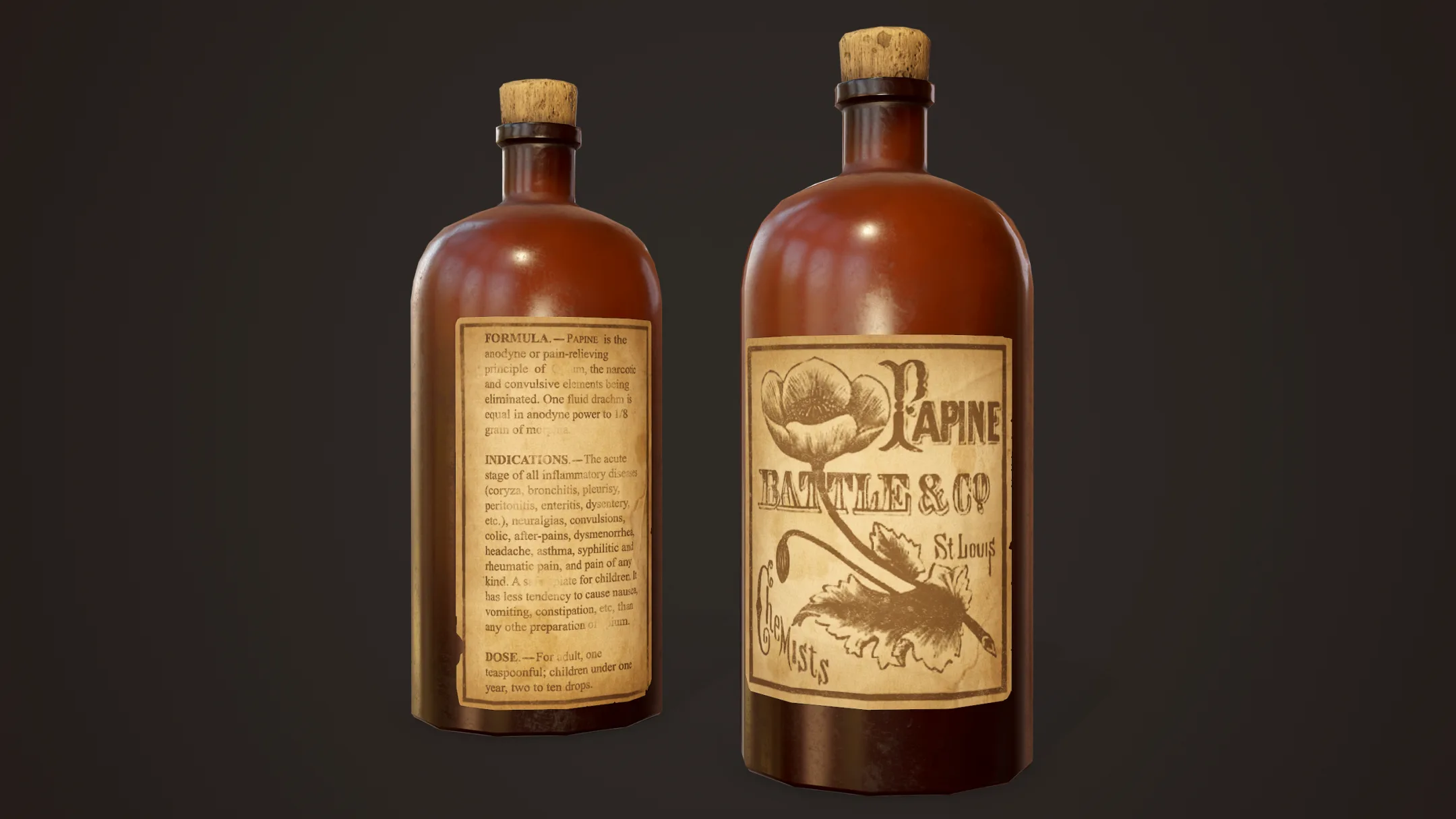 Antique Apothecary Bottles - PBR Game Ready