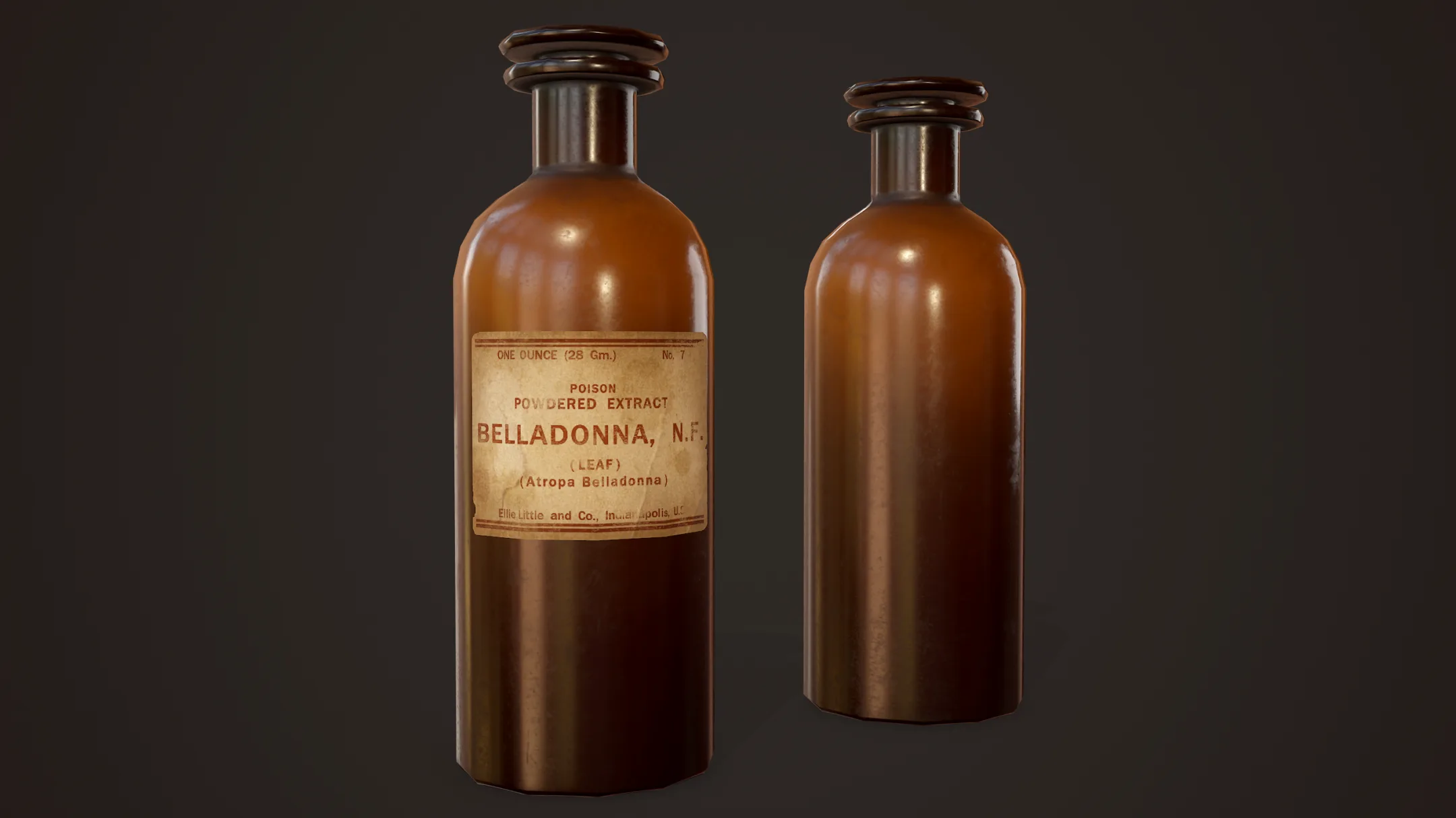 Antique Apothecary Bottles - PBR Game Ready