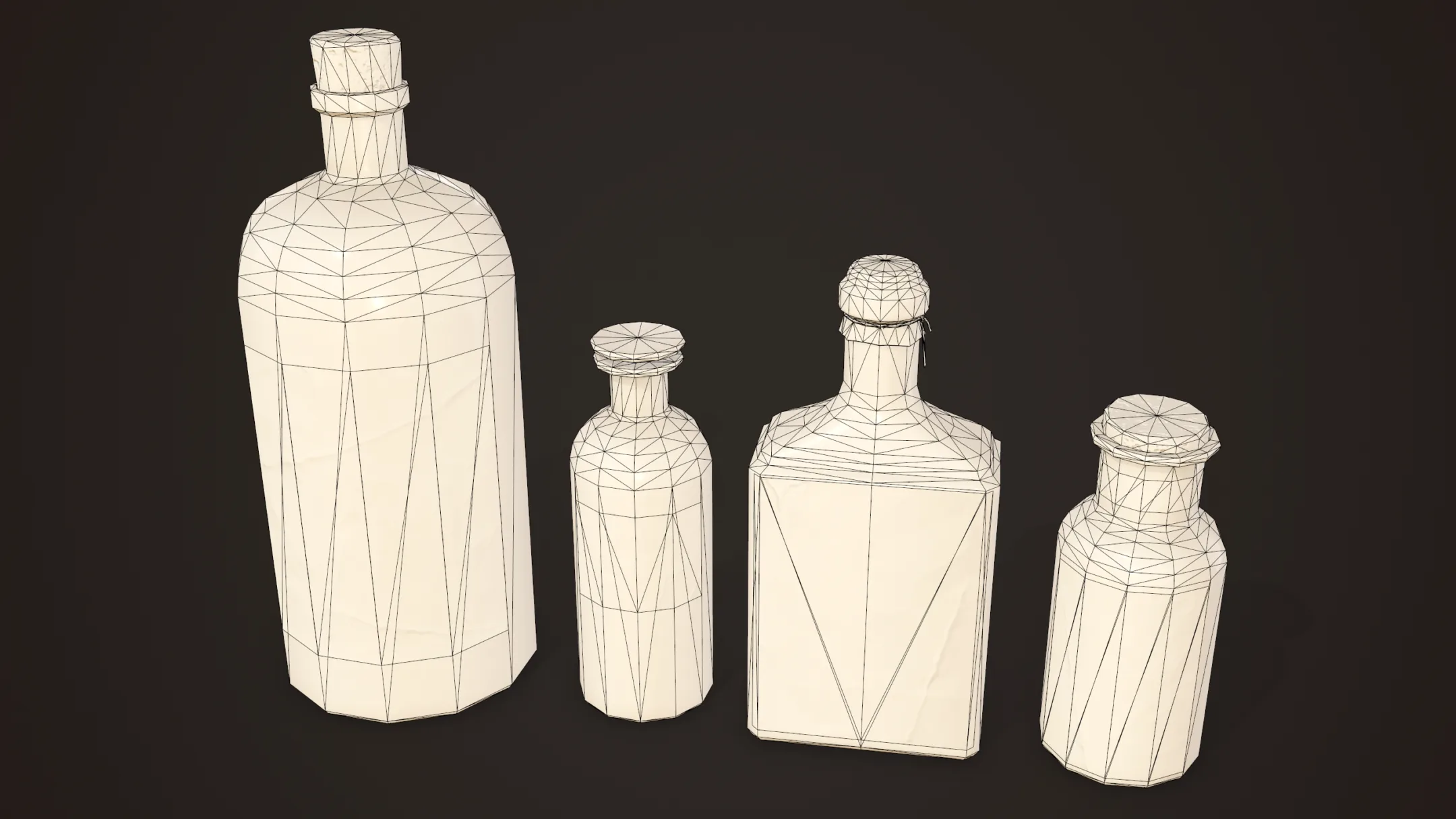 Antique Apothecary Bottles - PBR Game Ready