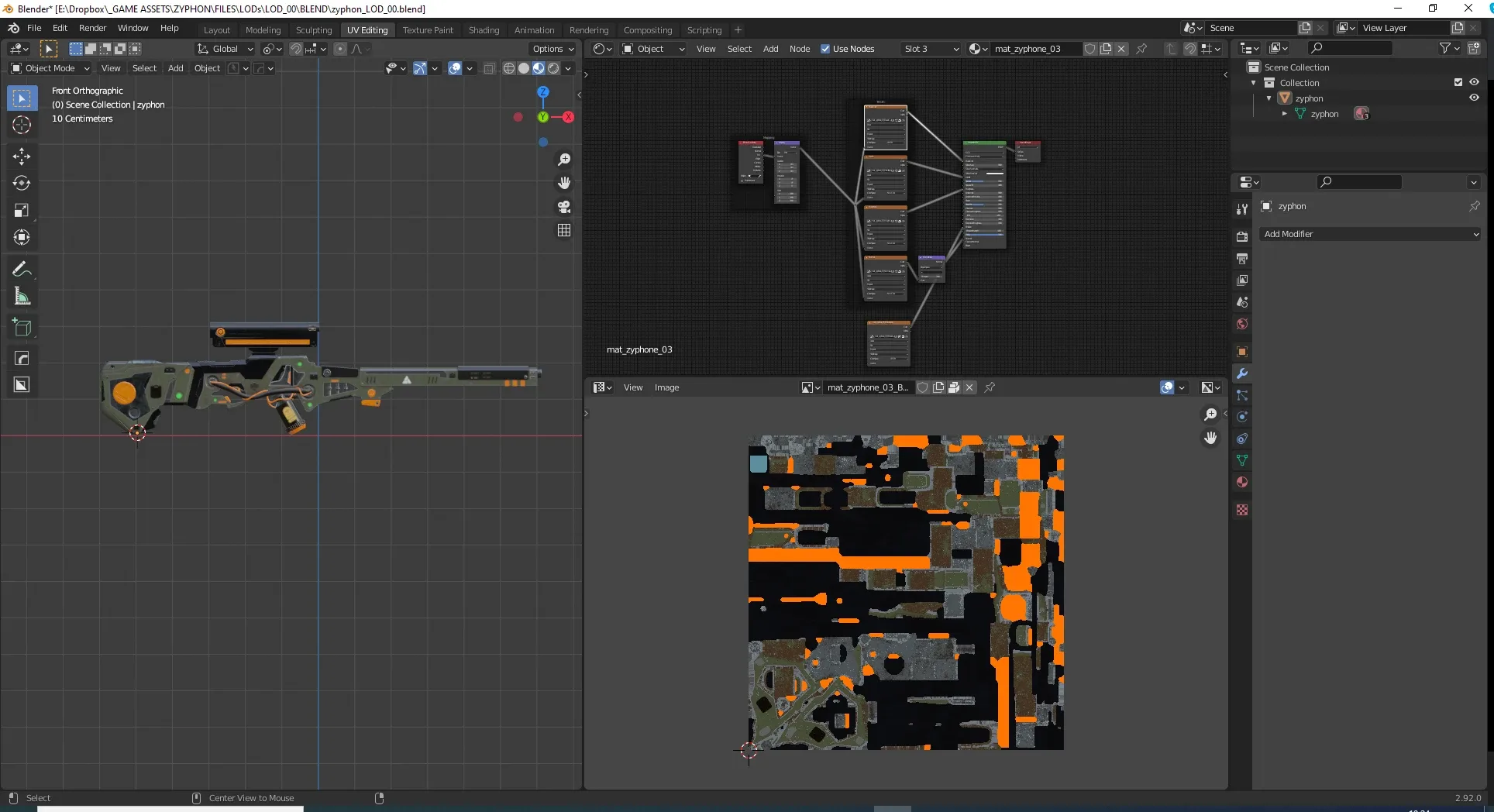 Zyphon Rifle Scifi Game Ready