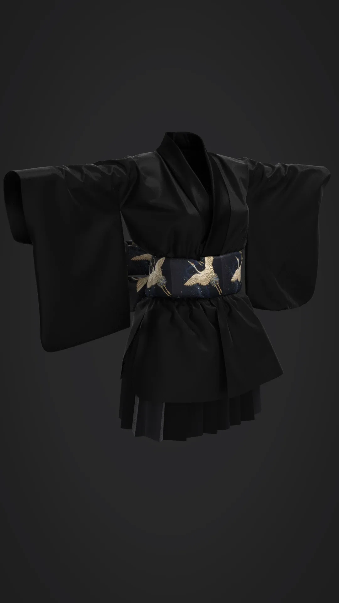 GENESIS 8 FEMALE: CYBERPUNK ASIAN KIMONO SET| CLO3D| MARVELOUS DESIGNER PROJECT +OBJ+GARMENT+FBX