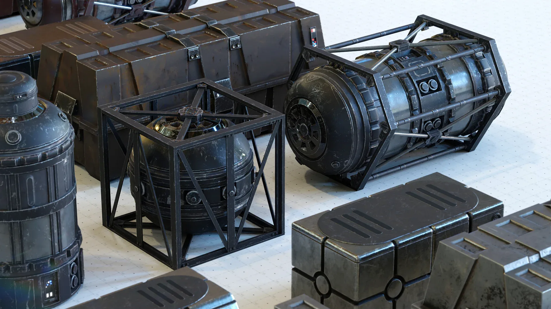 Star Wars Cargo Crates And Barrels 33 Variants - 3D PBR AssetKit