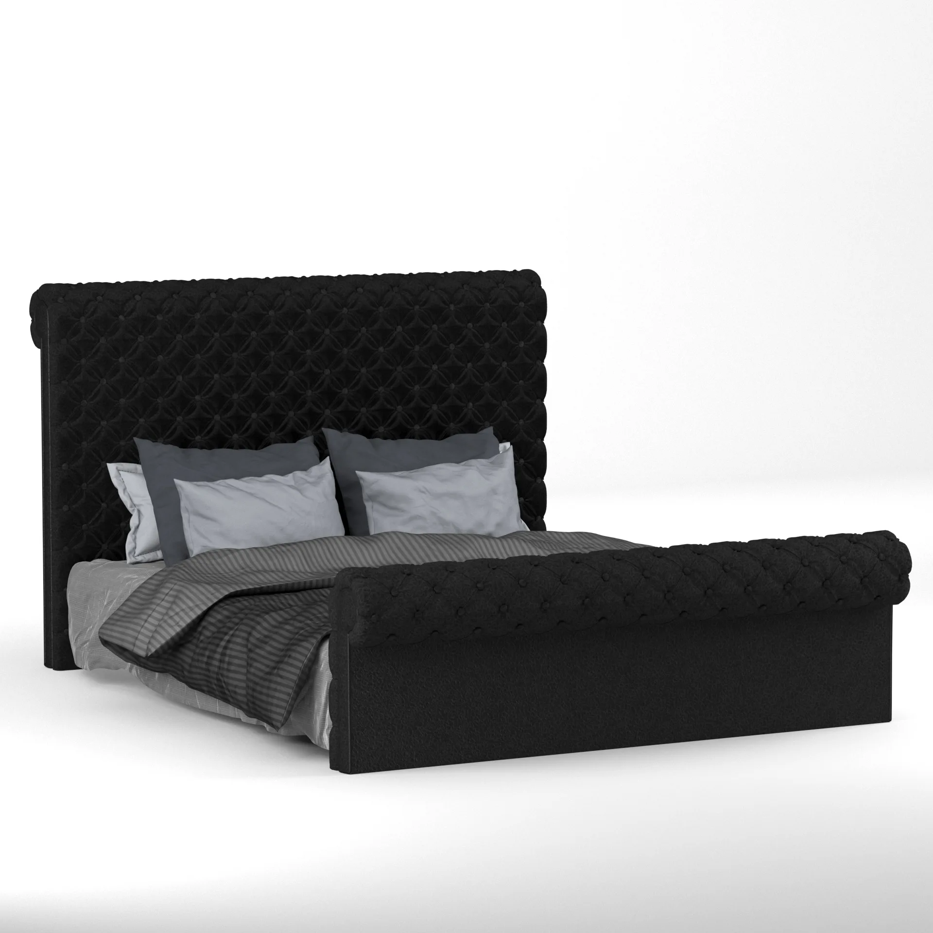 Chester Upholstered Bed Frame vray