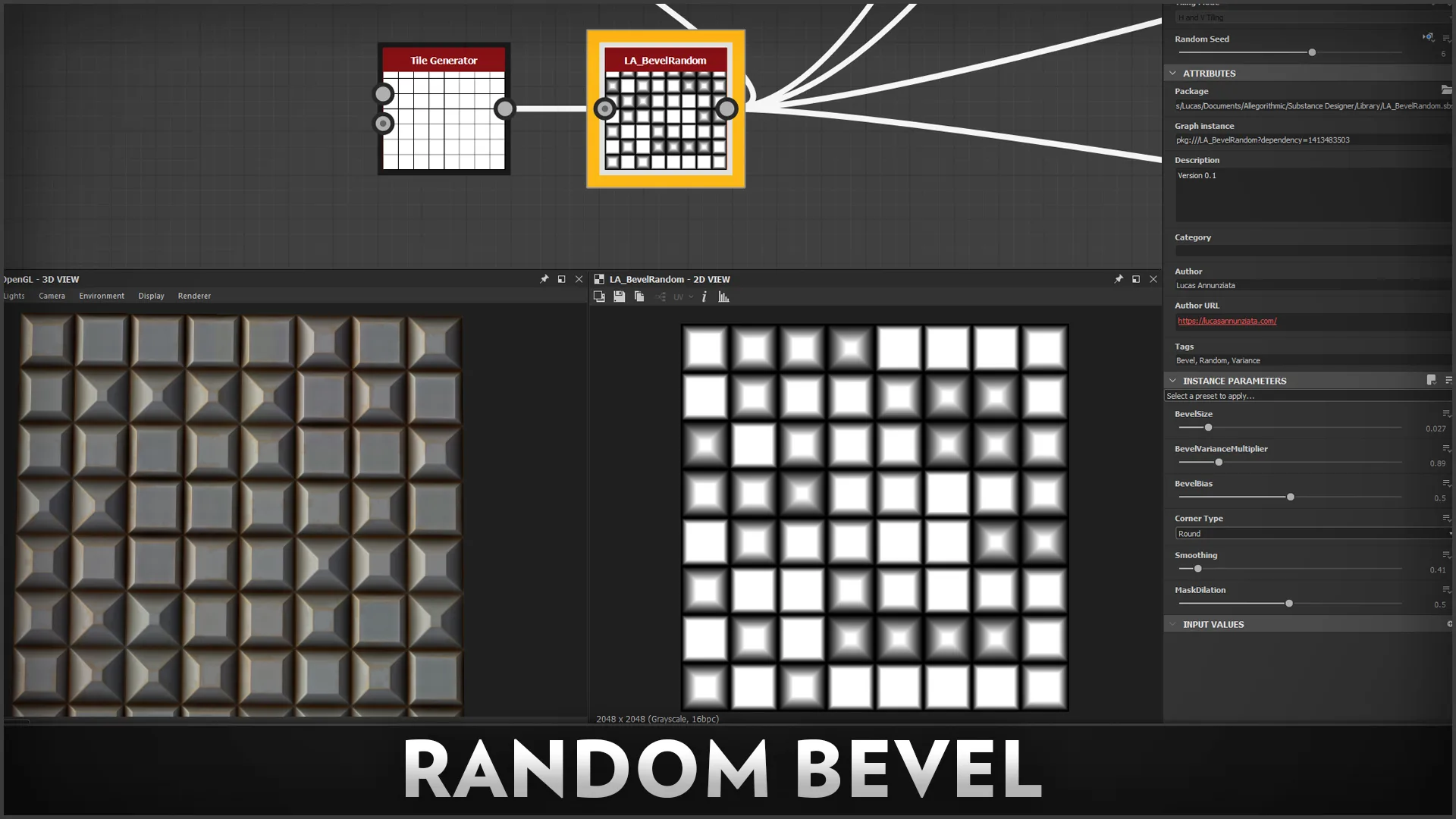 Random Bevel Substance Designer Node