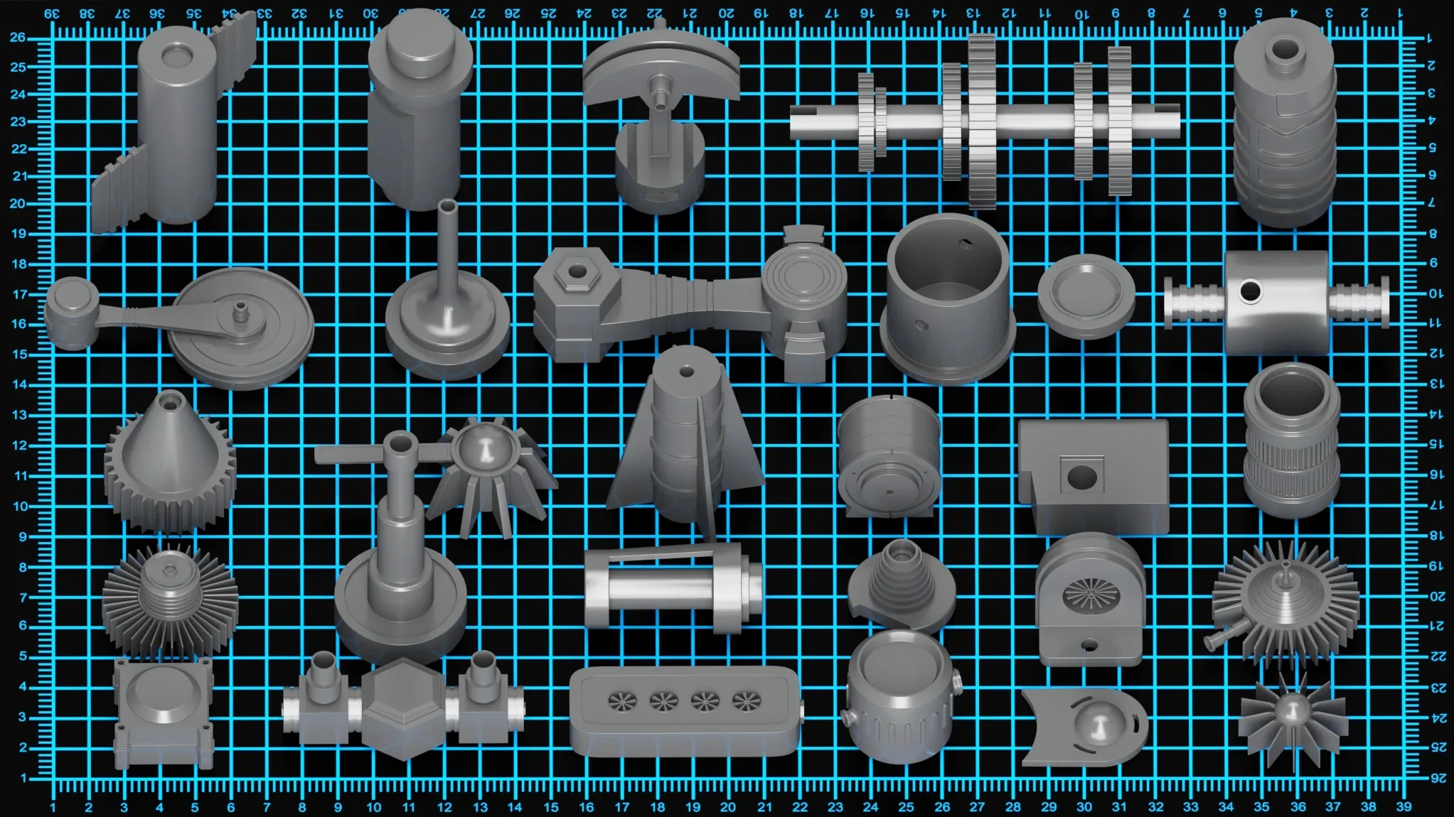 150 DETAILS Hard Surface / Mechanical KITBASH