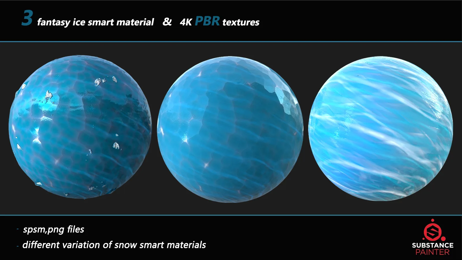 20 Snow Smart Materials + 4k PBR Textures