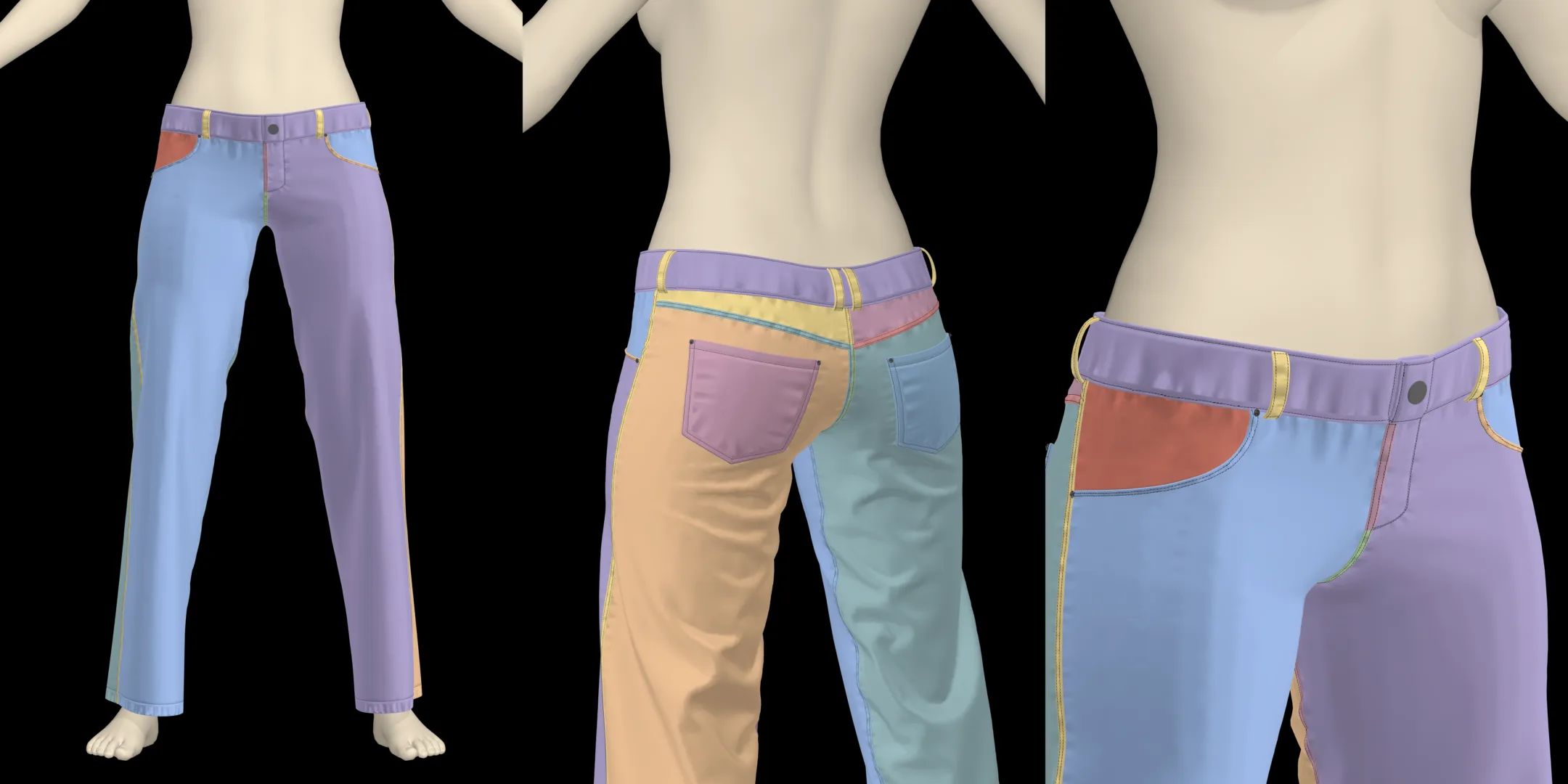 Female Pants Pack. ZPRJ Projects (Genesis 8 avatar)