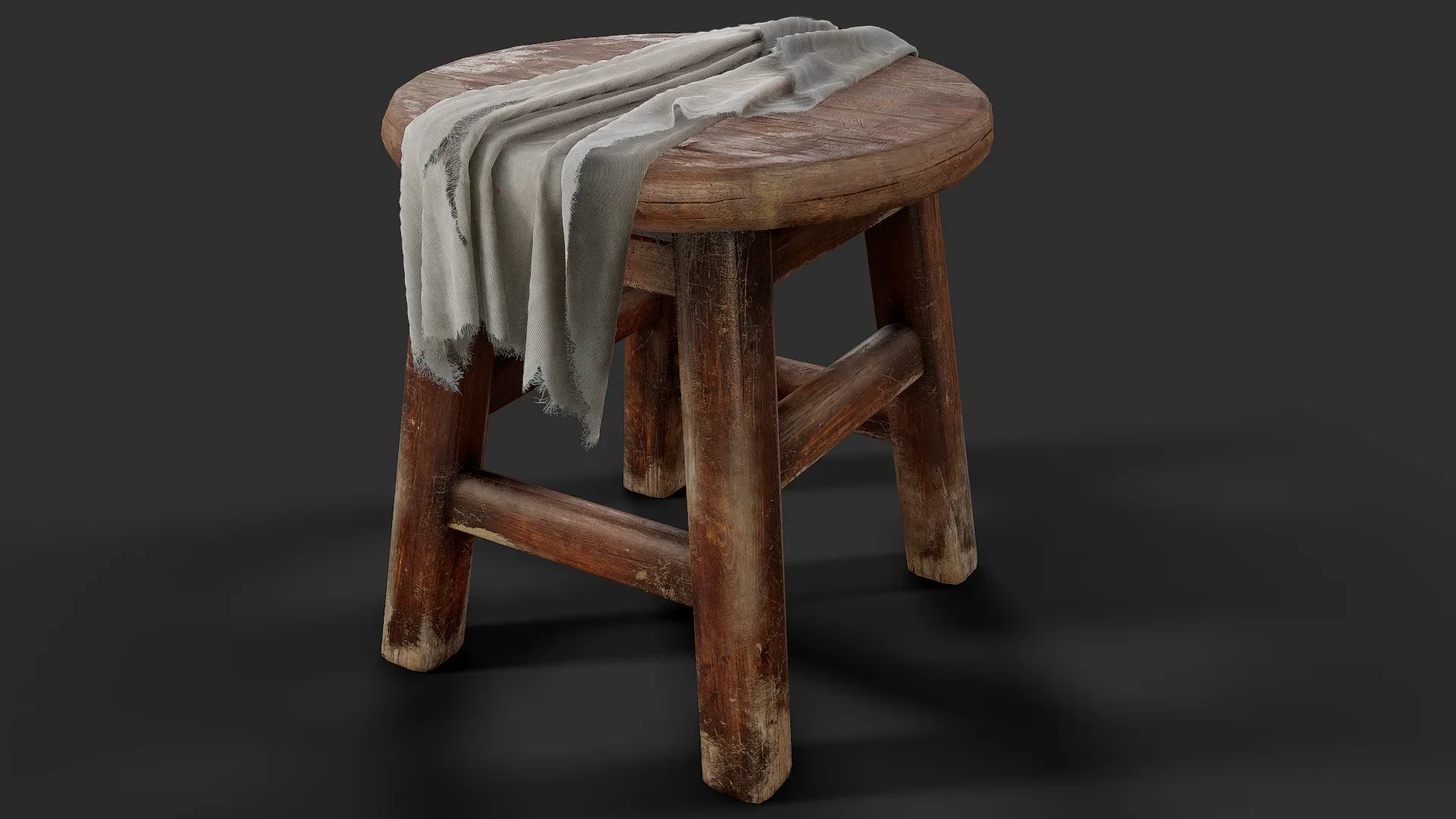 Old Wooden Stool Full Creation Process + Game Ready