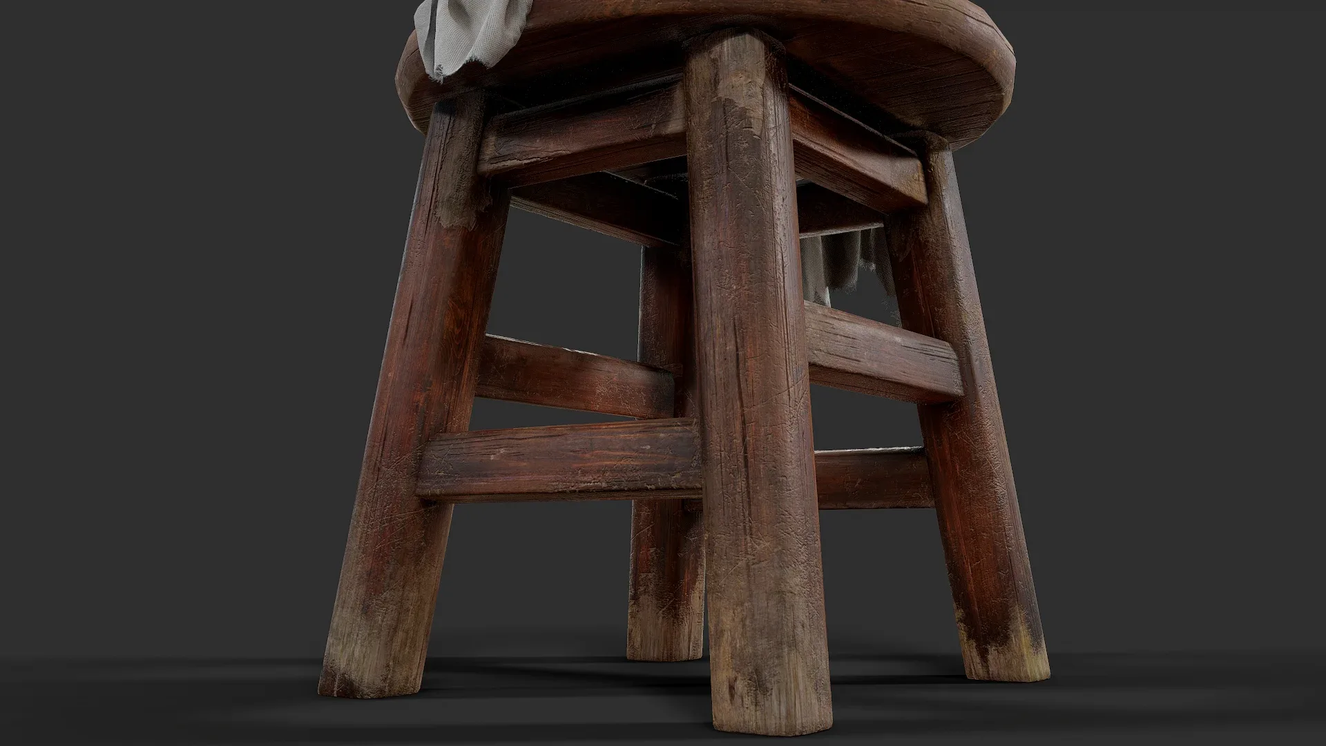 Old Wooden Stool Full Creation Process + Game Ready
