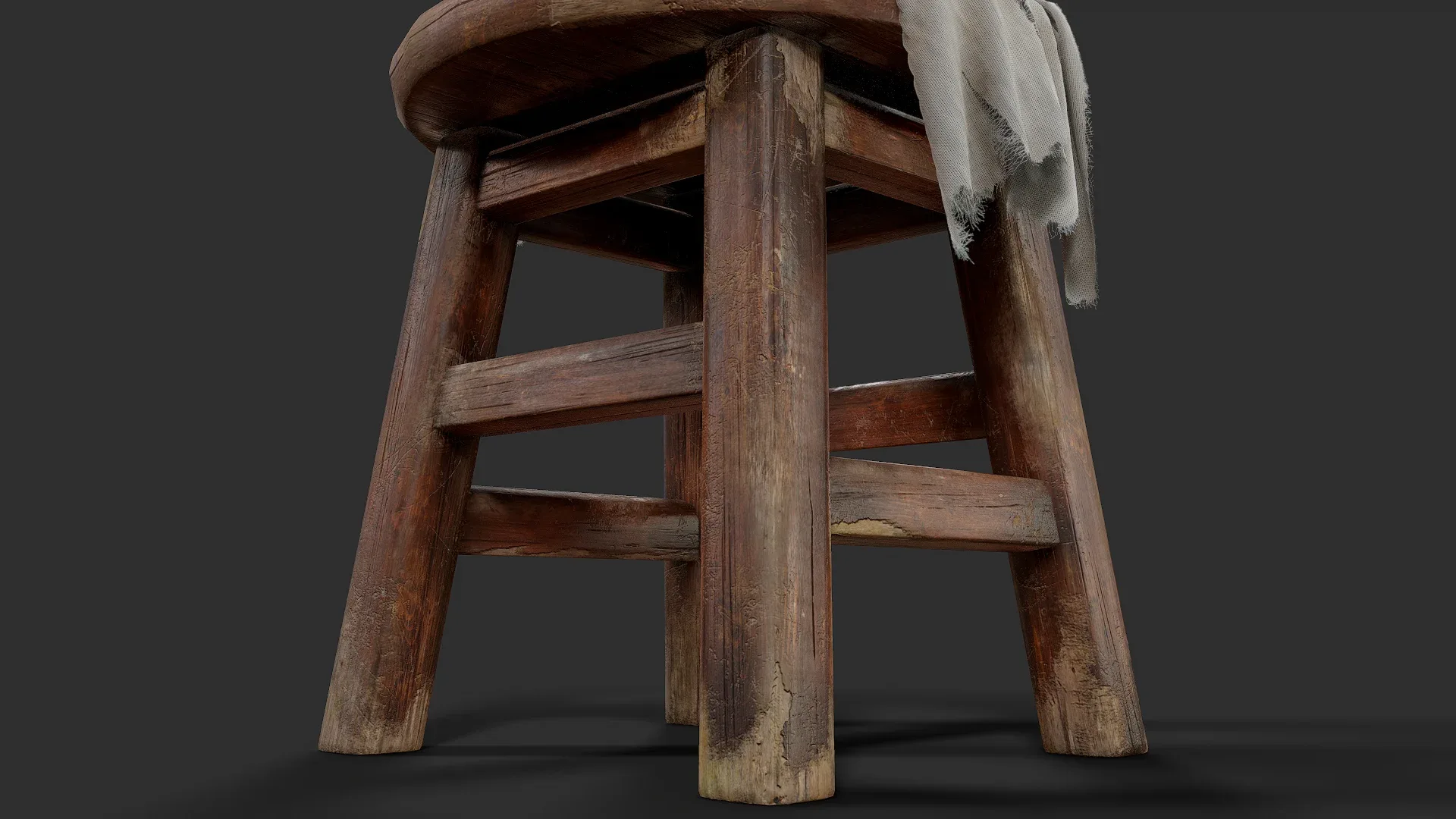 Old Wooden Stool Full Creation Process + Game Ready