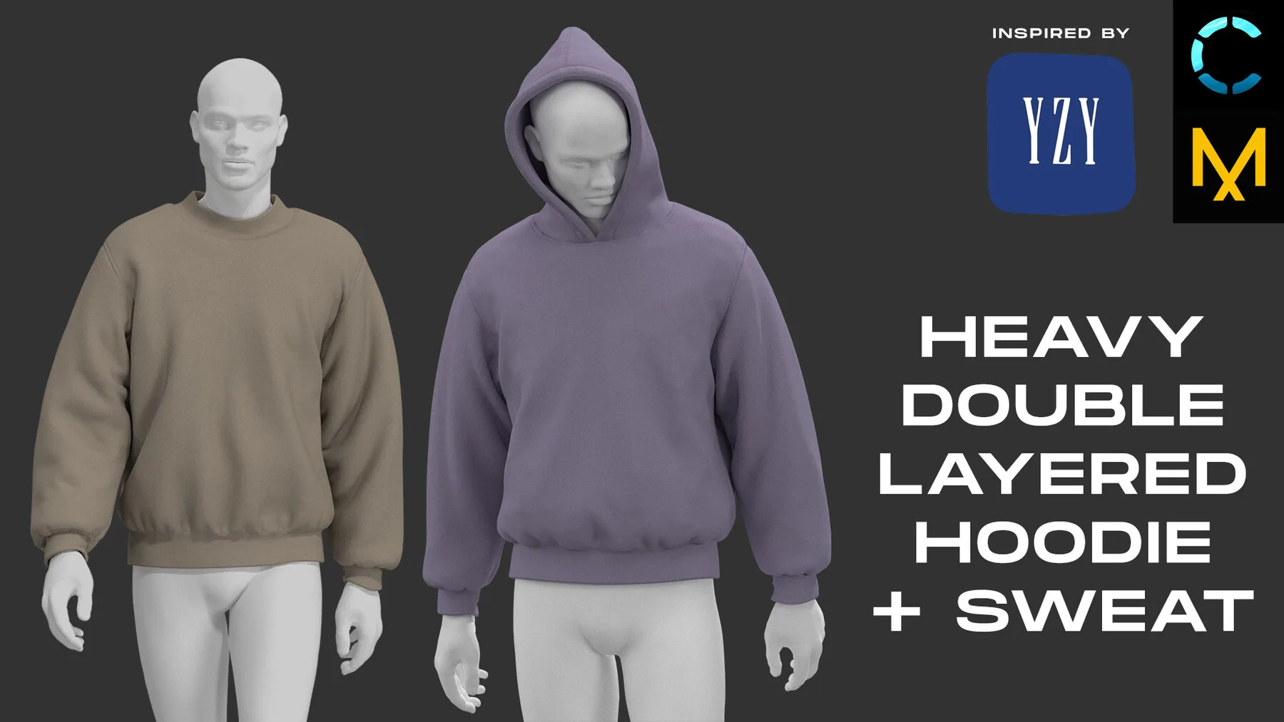 Yeezy Inspired Heavyweight Hoodie and Sweatshirt (.zprj)