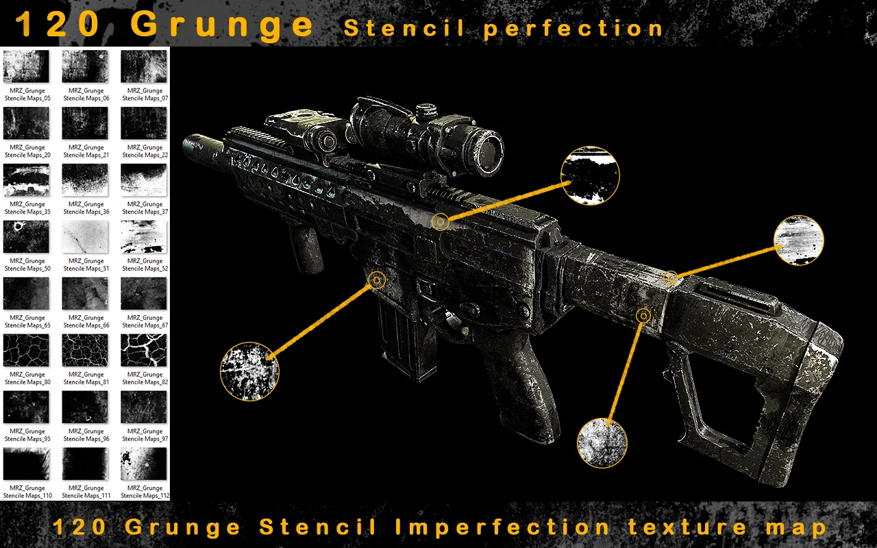 120 Grunge Stencil Imperfection - VOL 02