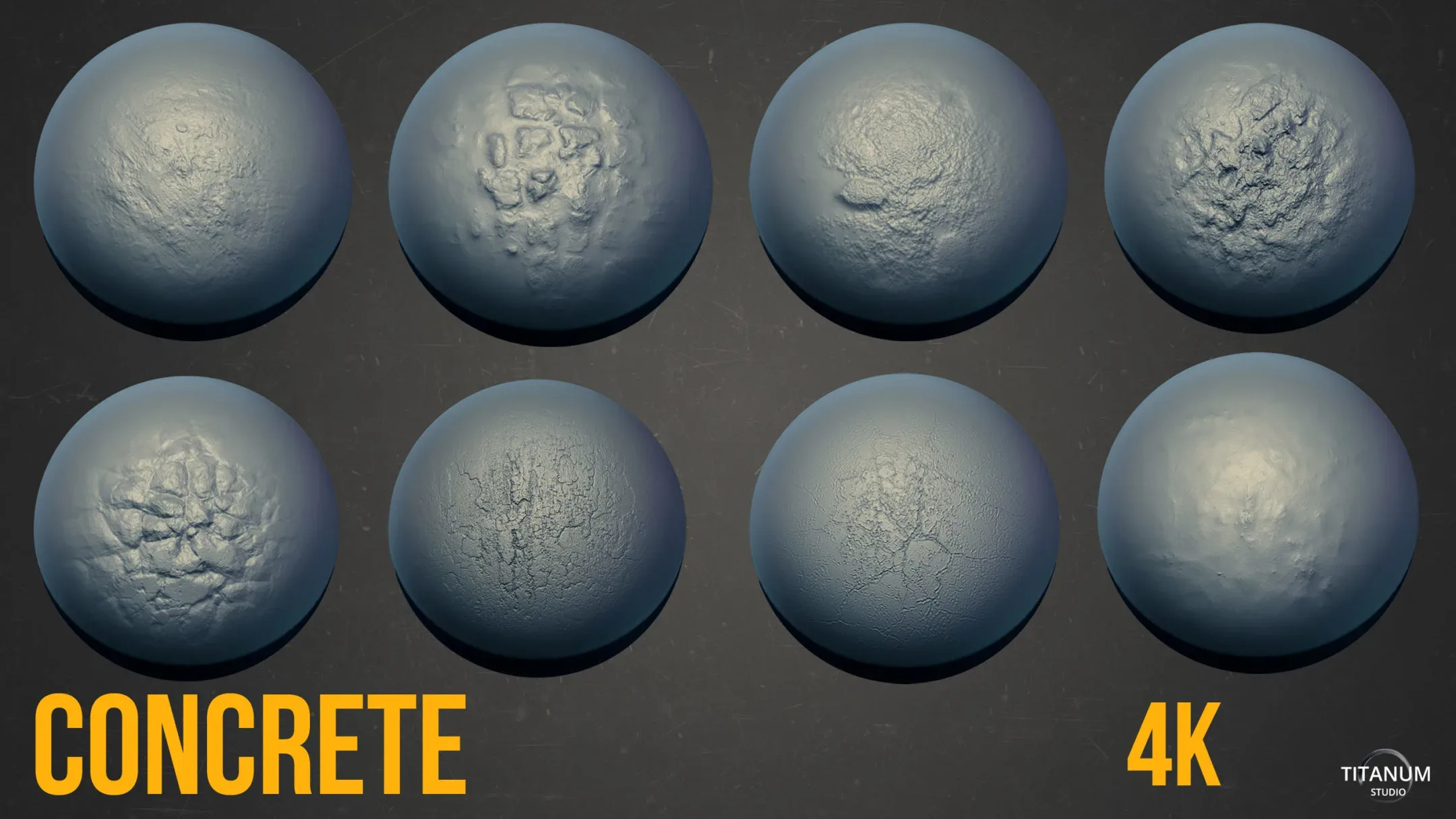 30 Zbrush Stone, Concrete and Rock 4K Brush + Alpha + jpeg Preview