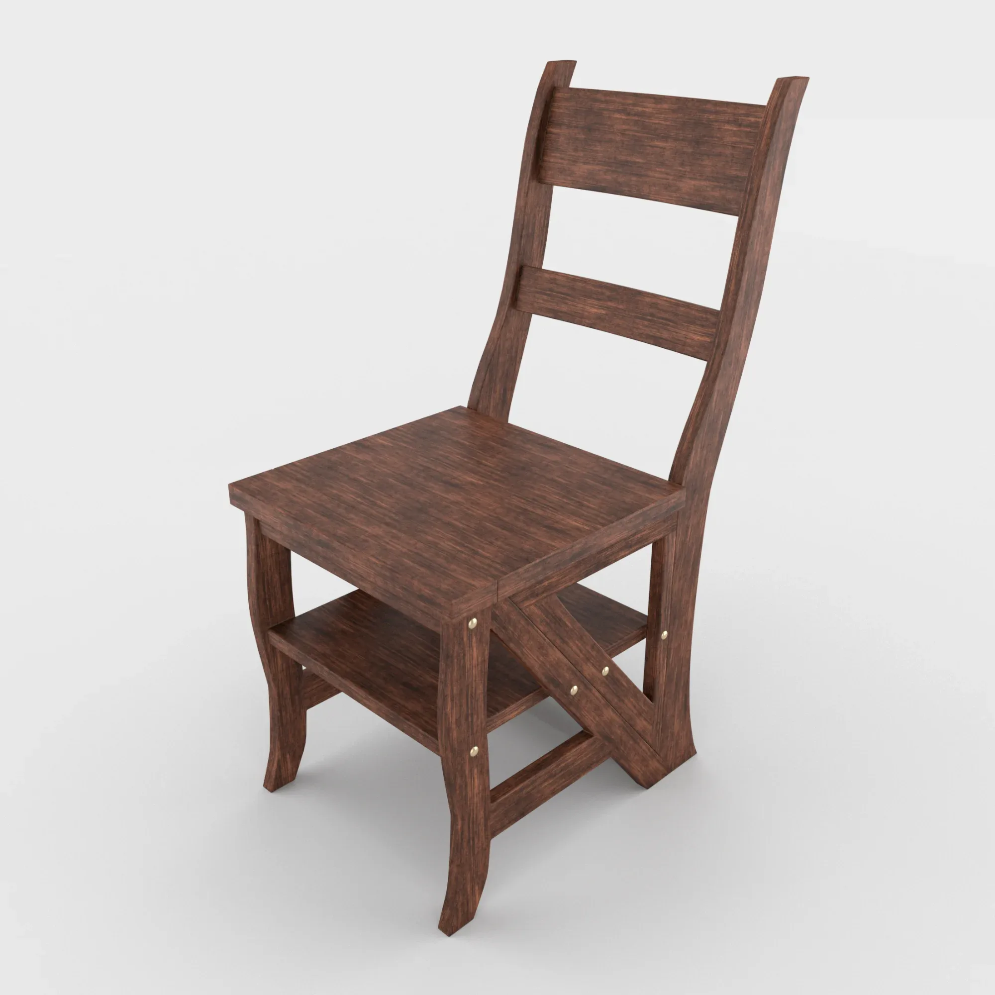 Ladder Chair + Rigging and Animation (4 wood versions)