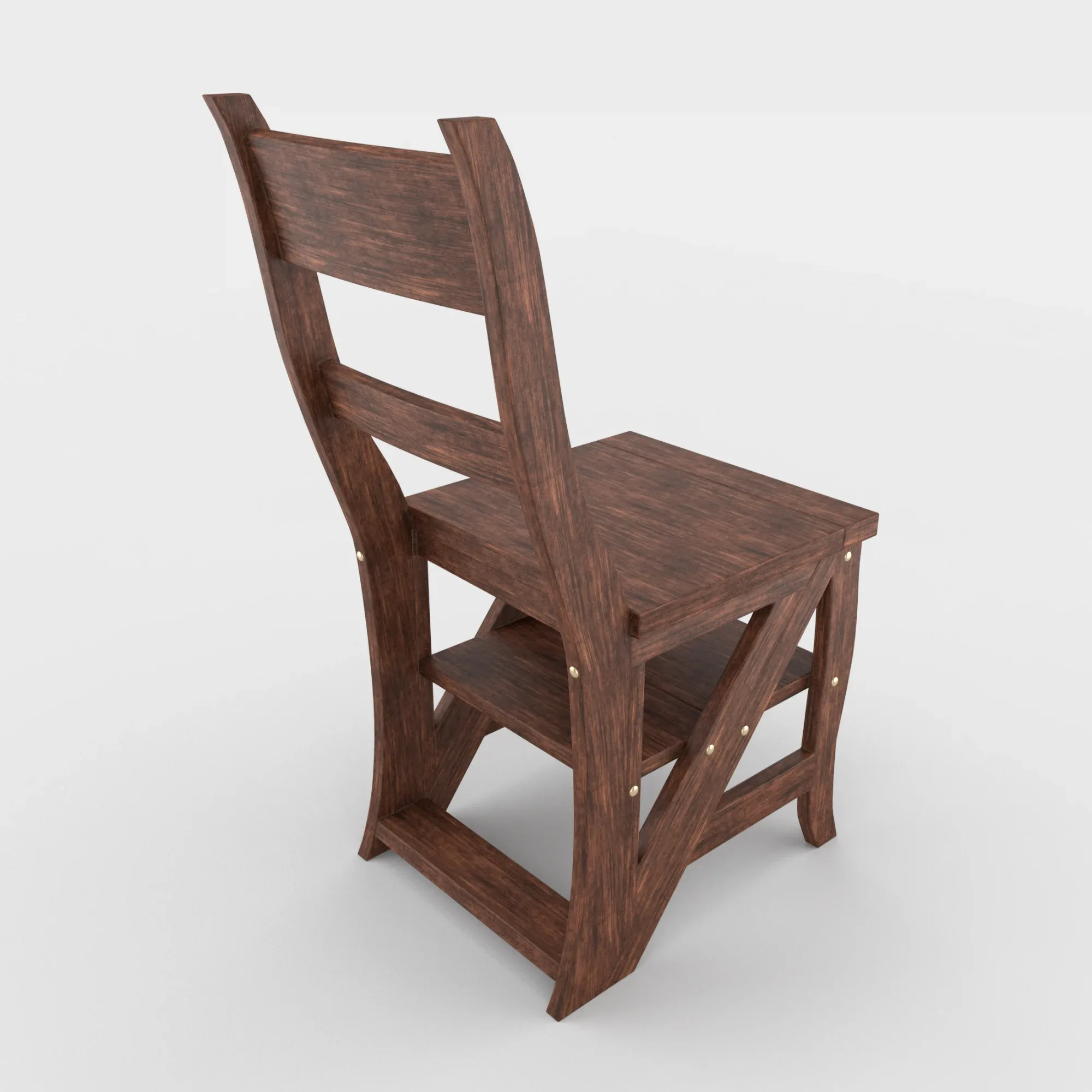 Ladder Chair + Rigging and Animation (4 wood versions)