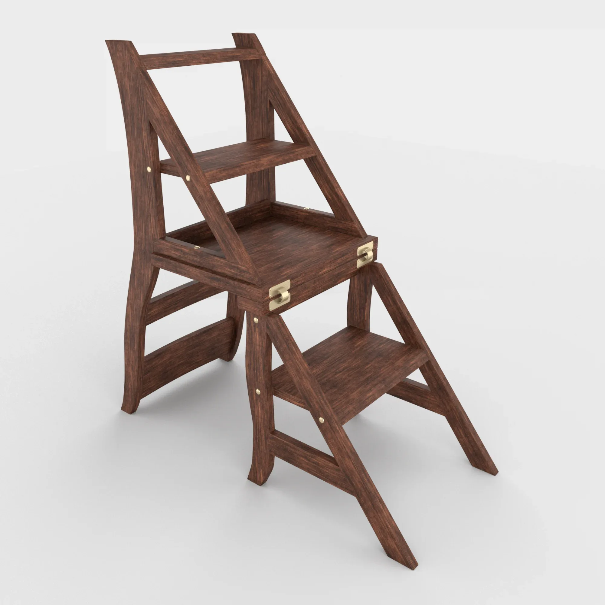 Ladder Chair + Rigging and Animation (4 wood versions)