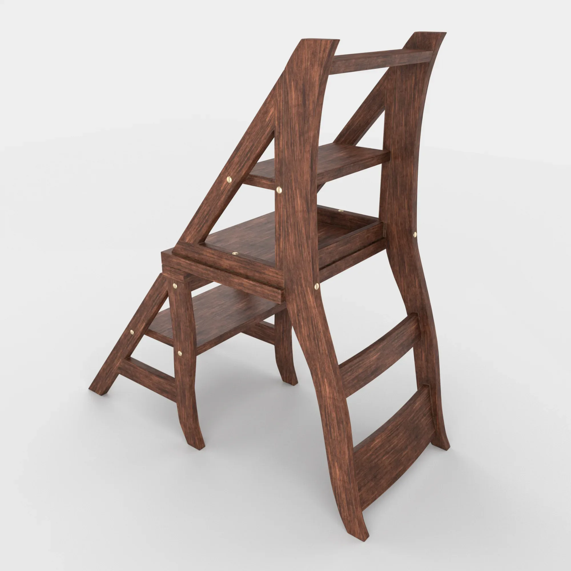 Ladder Chair + Rigging and Animation (4 wood versions)