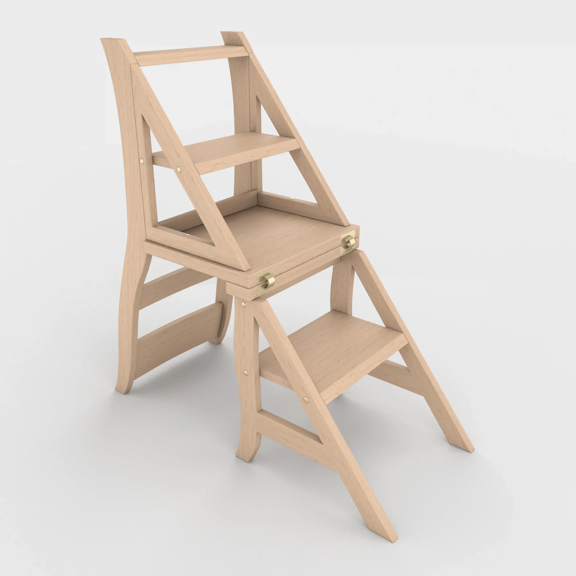 Ladder Chair + Rigging and Animation (4 wood versions)