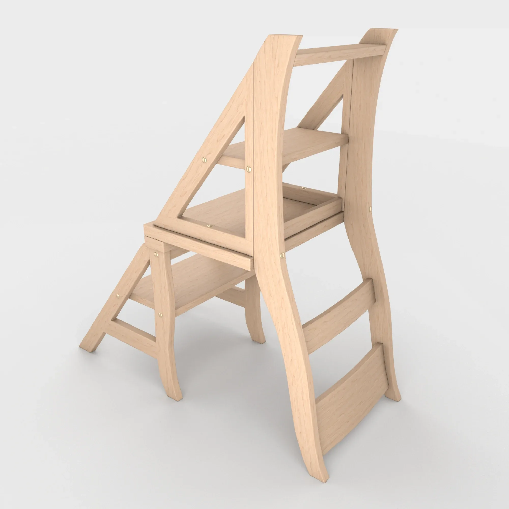 Ladder Chair + Rigging and Animation (4 wood versions)