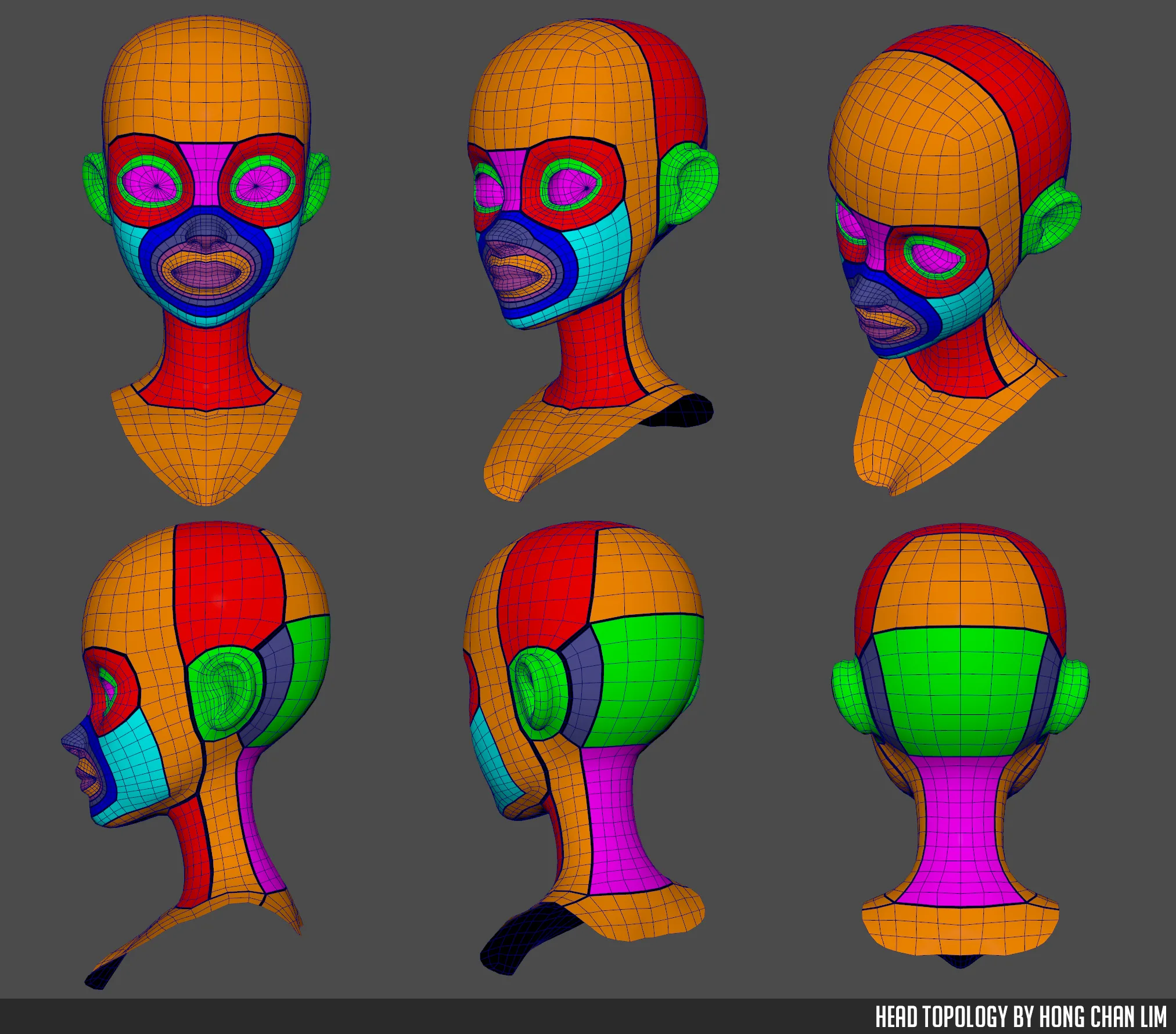 Stylized Female Head Set by Hong Chan Lim