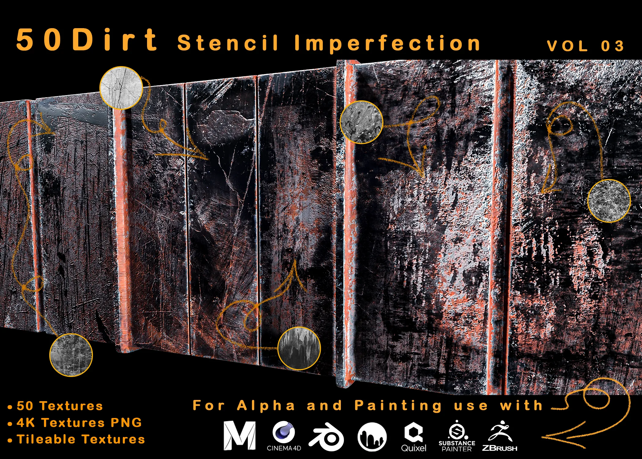 50 Dirt Stencil Imperfection - VOL 03