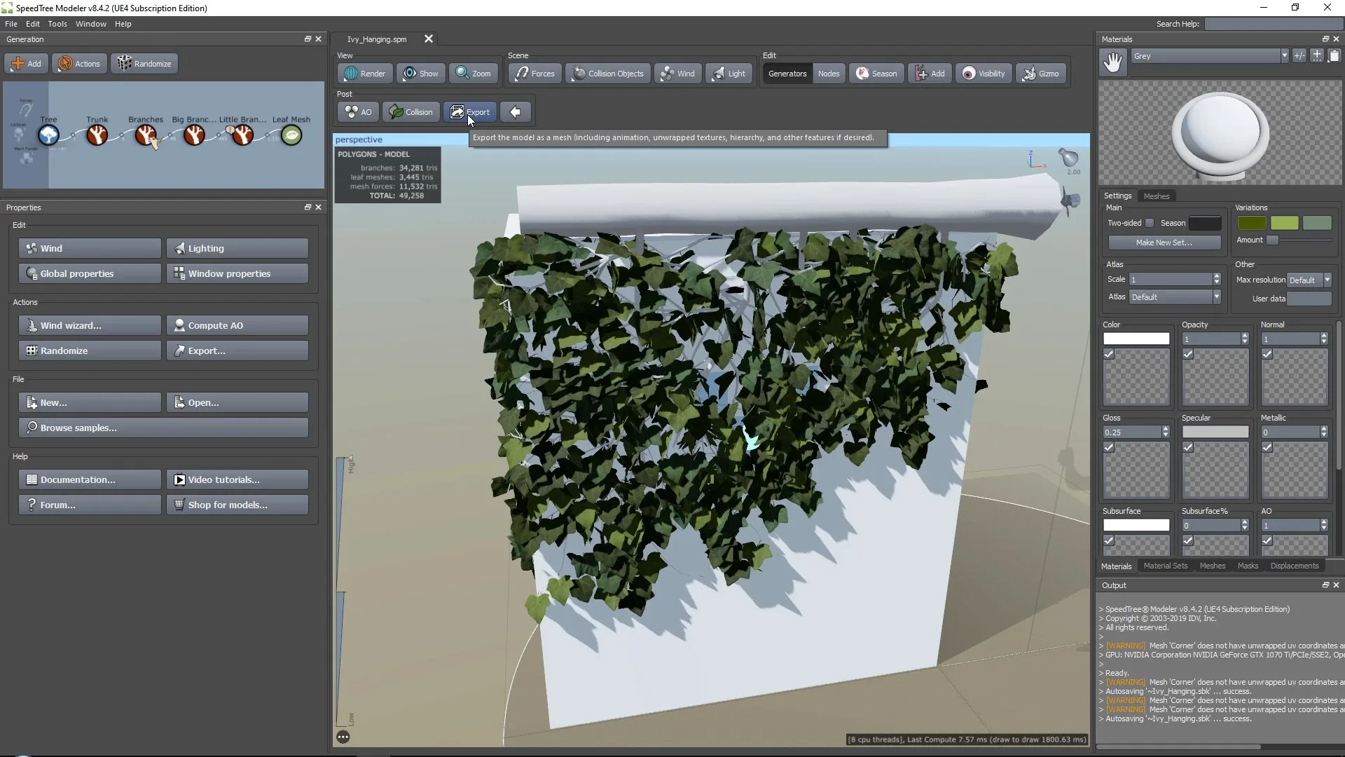 Foliage for Games using SpeedTree