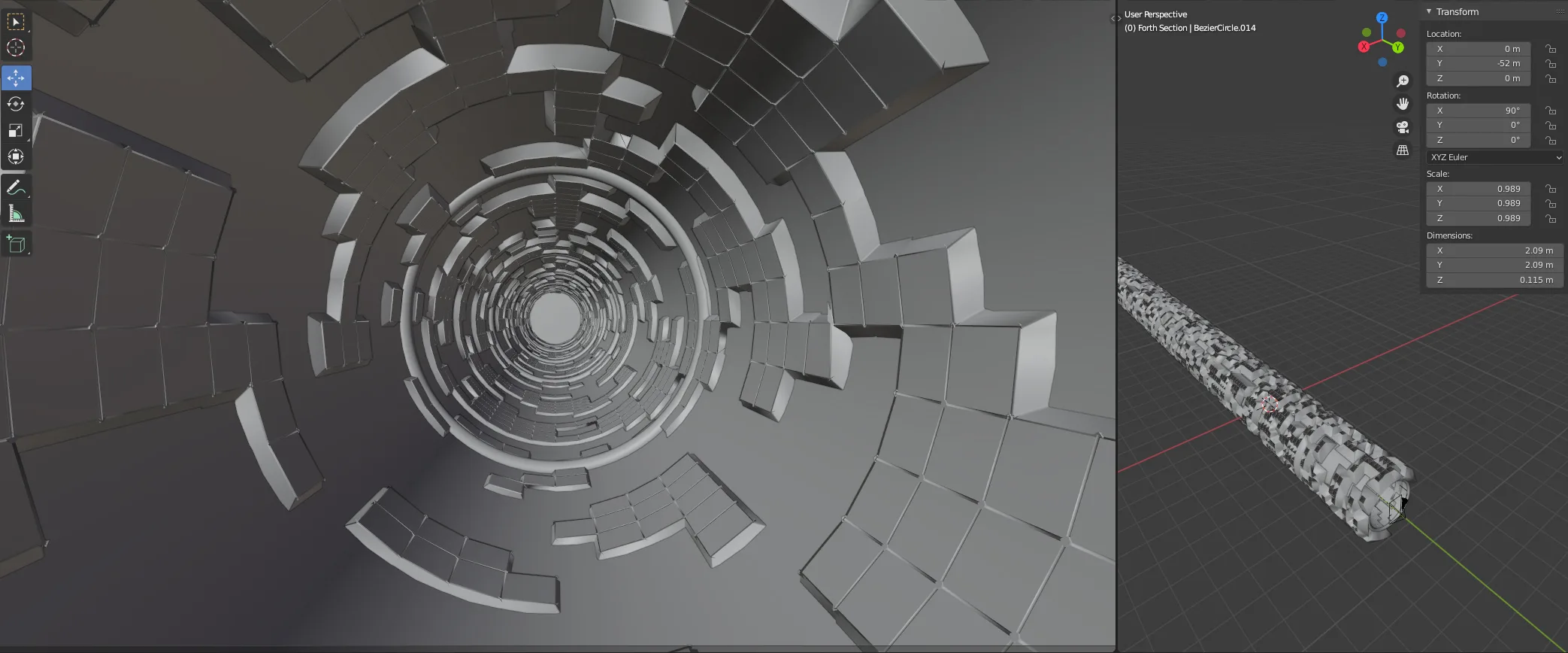 Sci-Fi Tunnel Time Warp Portal 3D Model