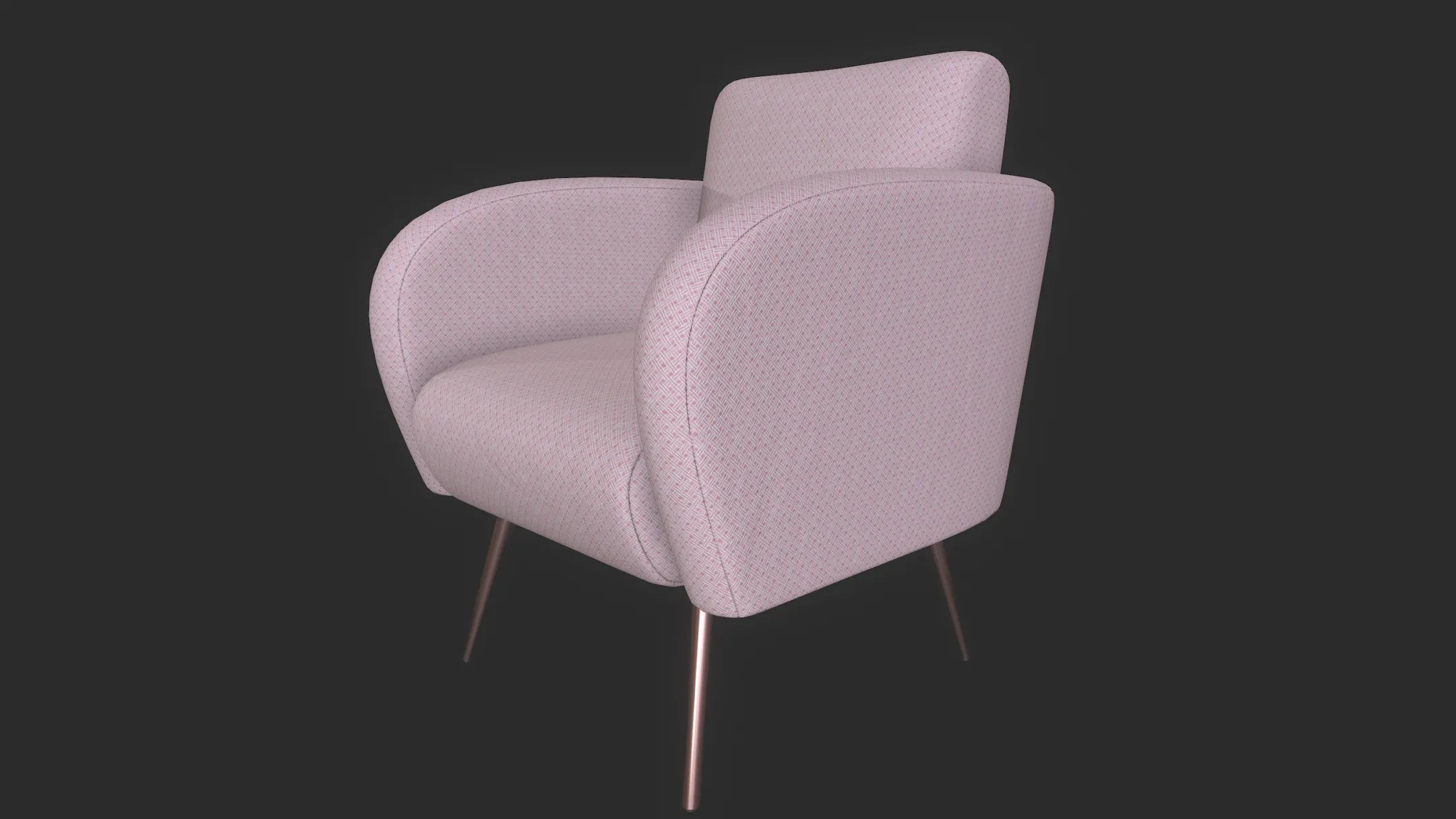 Decorative Armchair with Pink Toothpick Feet and Pink Cotton