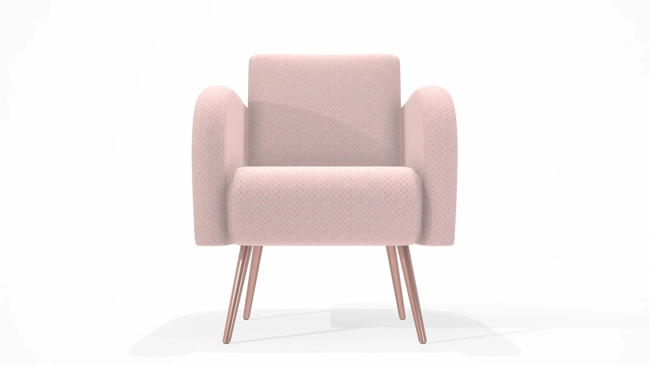 Decorative Armchair with Pink Toothpick Feet and Pink Cotton