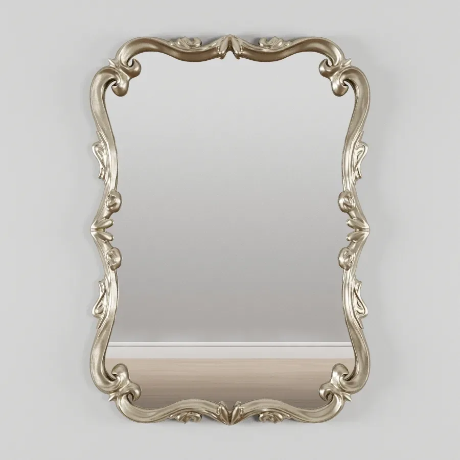 Cavell mirror framed in metal - white painted wood Low-poly 3D model