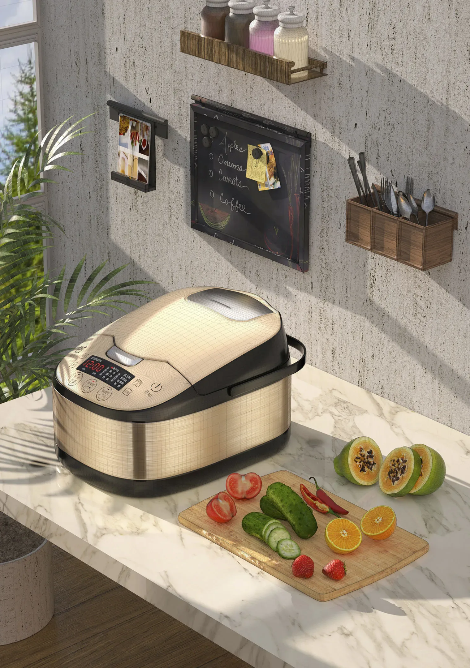 Photographic Rendering of Rice Cooker