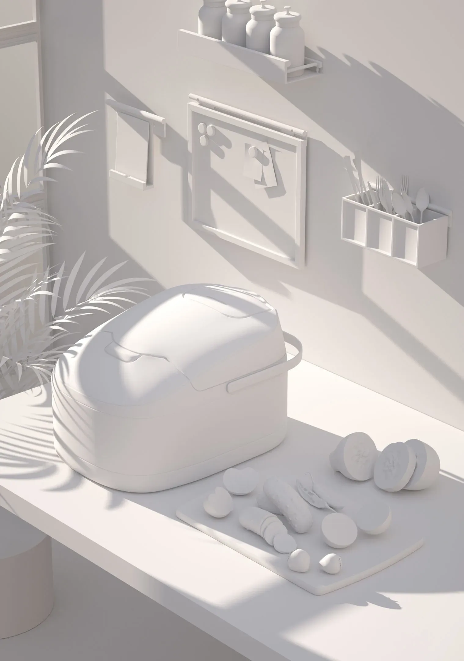 Photographic Rendering of Rice Cooker