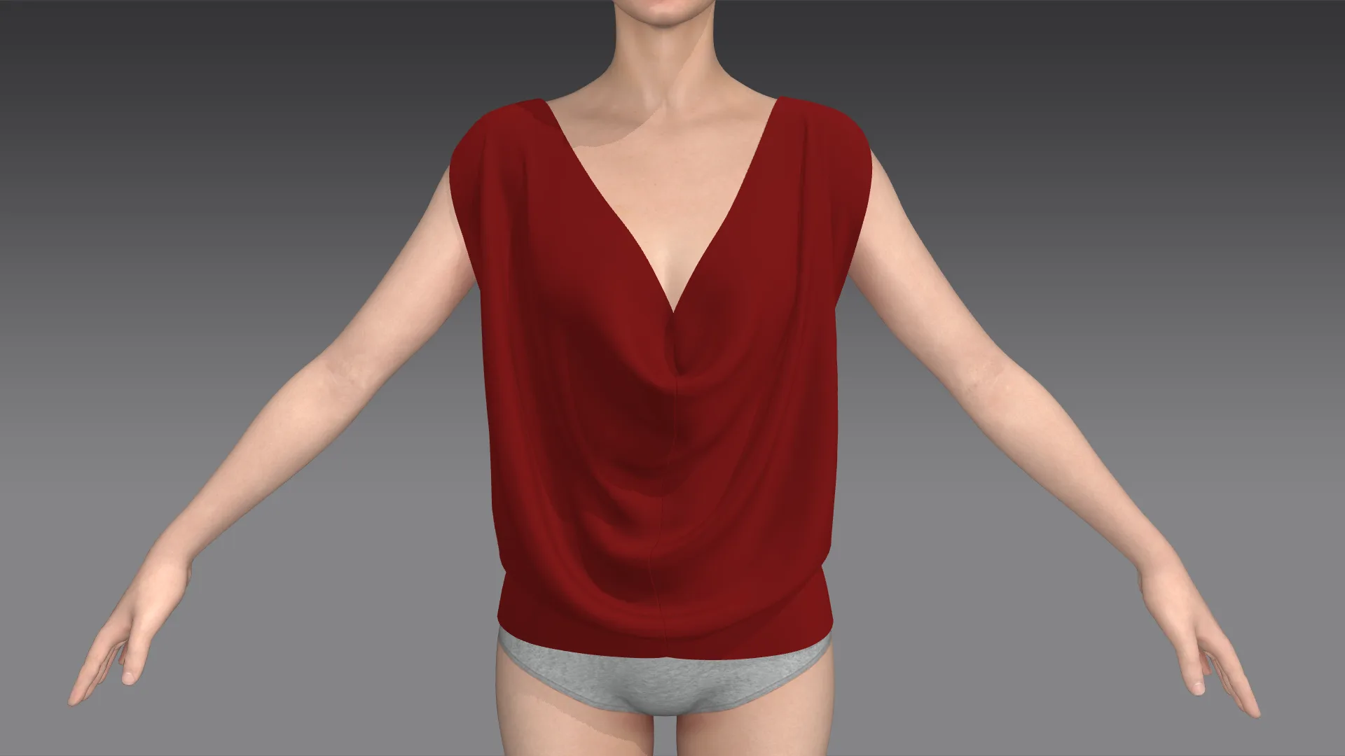 Cowl shirt (Marvelous Designer & Clo3d & FBX & OBJ & Texture)