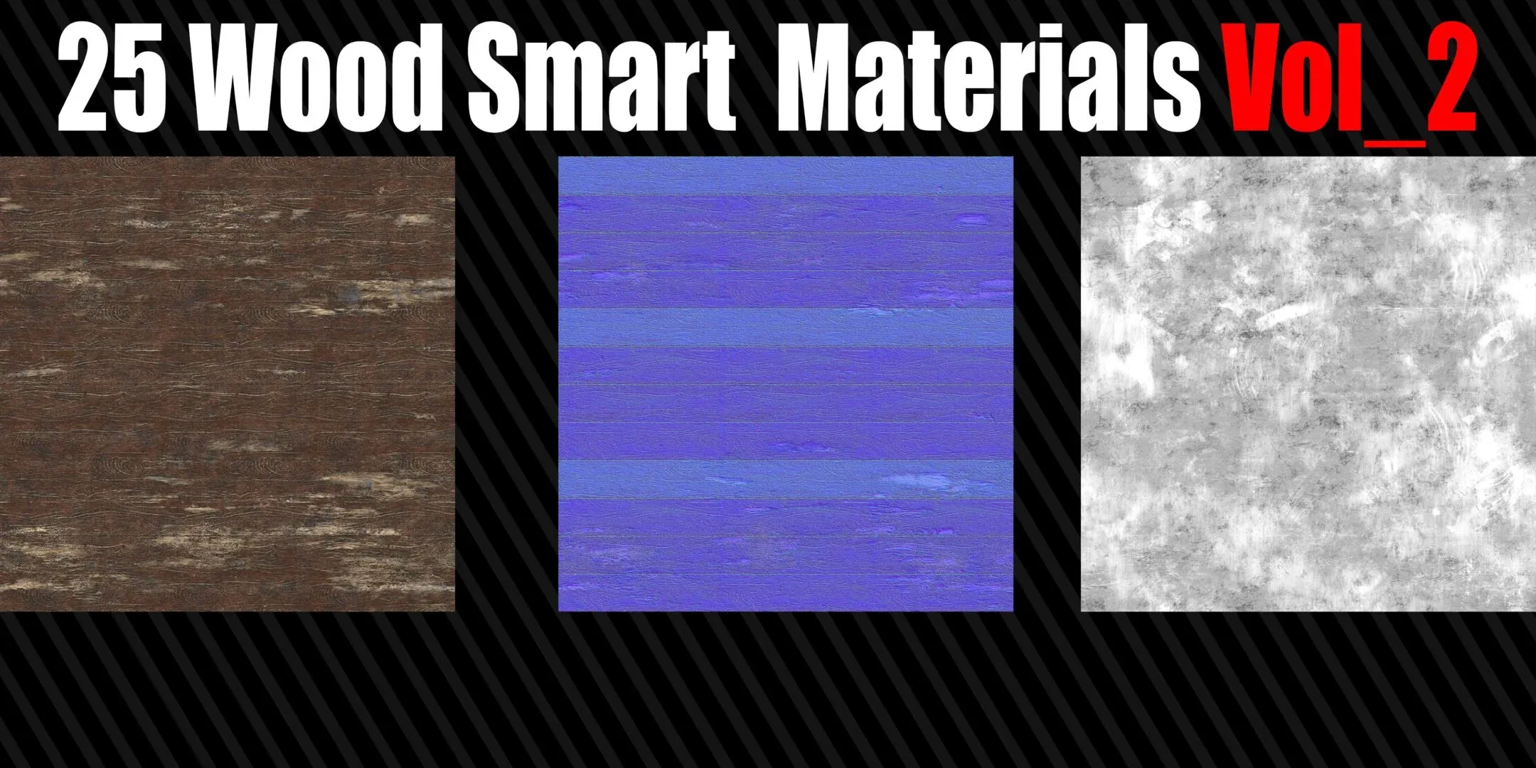 25 Wood Smart Materials + 4K PBR Textures Vol 2